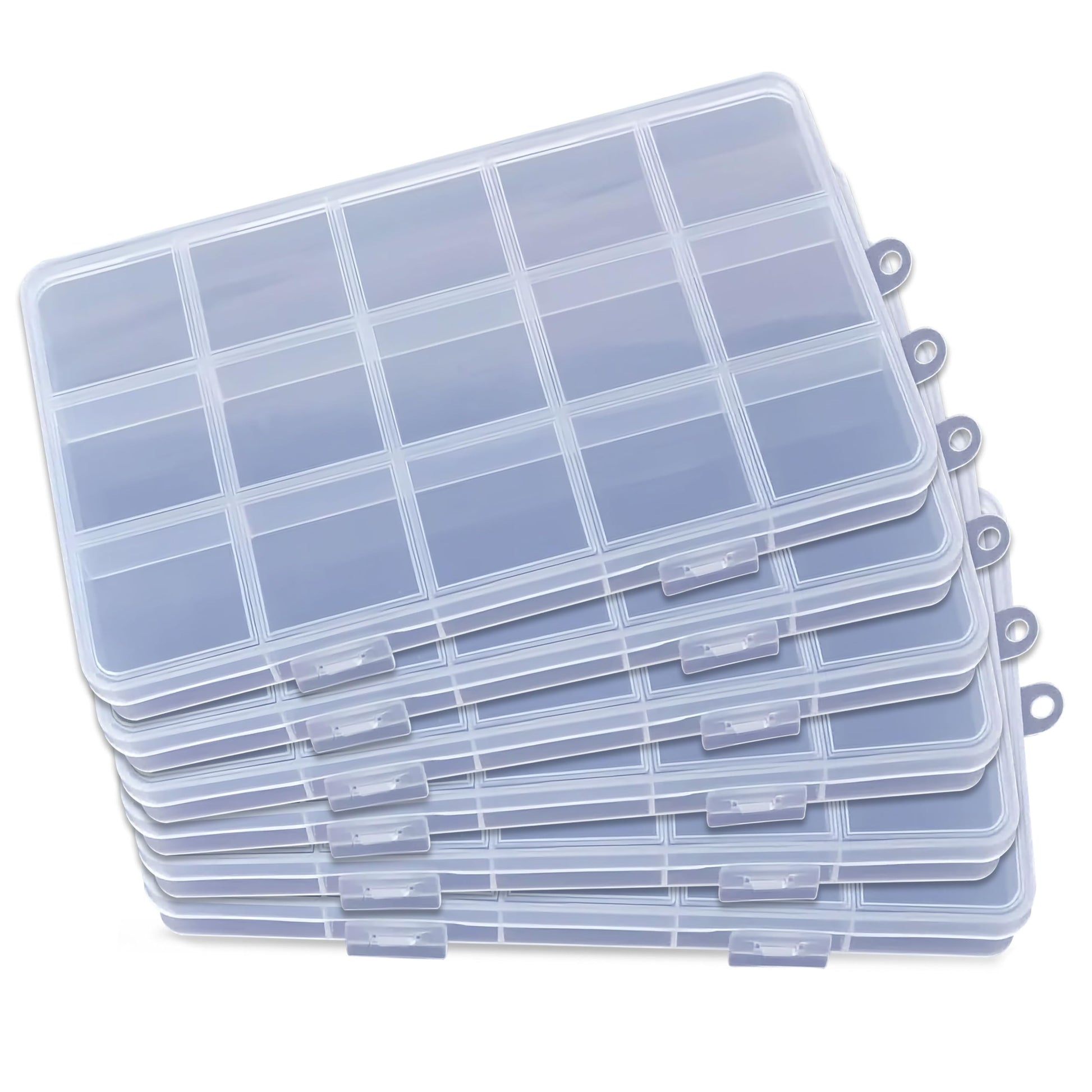 6 Boxes Plastic Organizer Box with 15 Compartments. Main product image showing the full product layout.