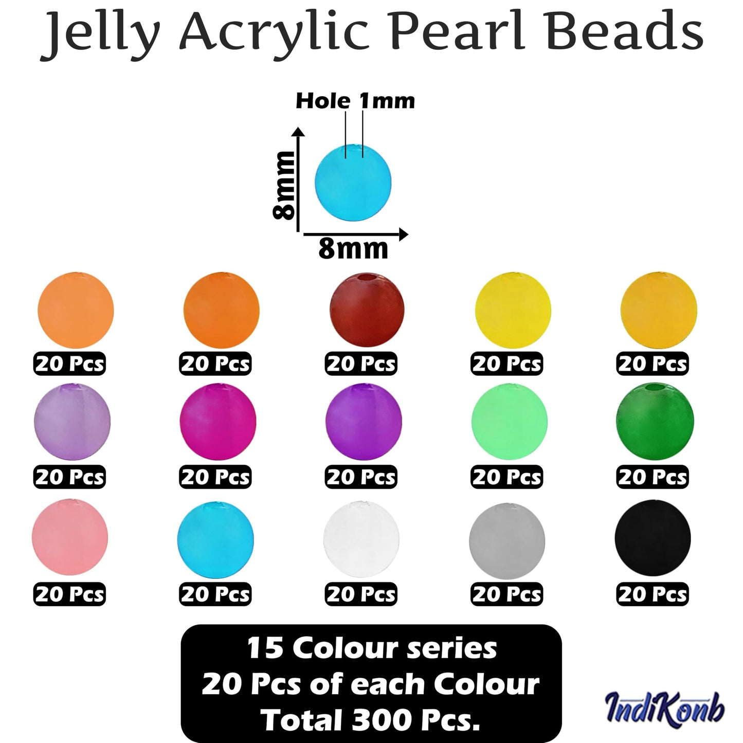 Handmade beadwork accent to handmade projects comes through clearly in 8mm and multicolour 8mm and 6mm beads for necklace making and DIY jewellery projects.
