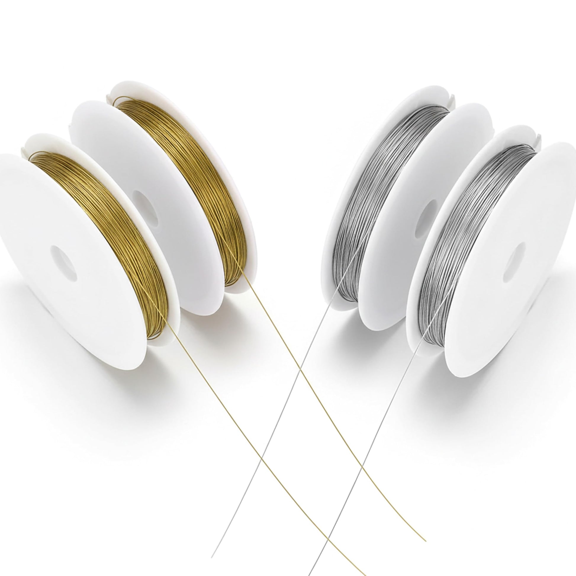 0.5mm Jewelry Wire for Craft & Flower Making, Flexible Metal 4Pcs Gold and Silver product image