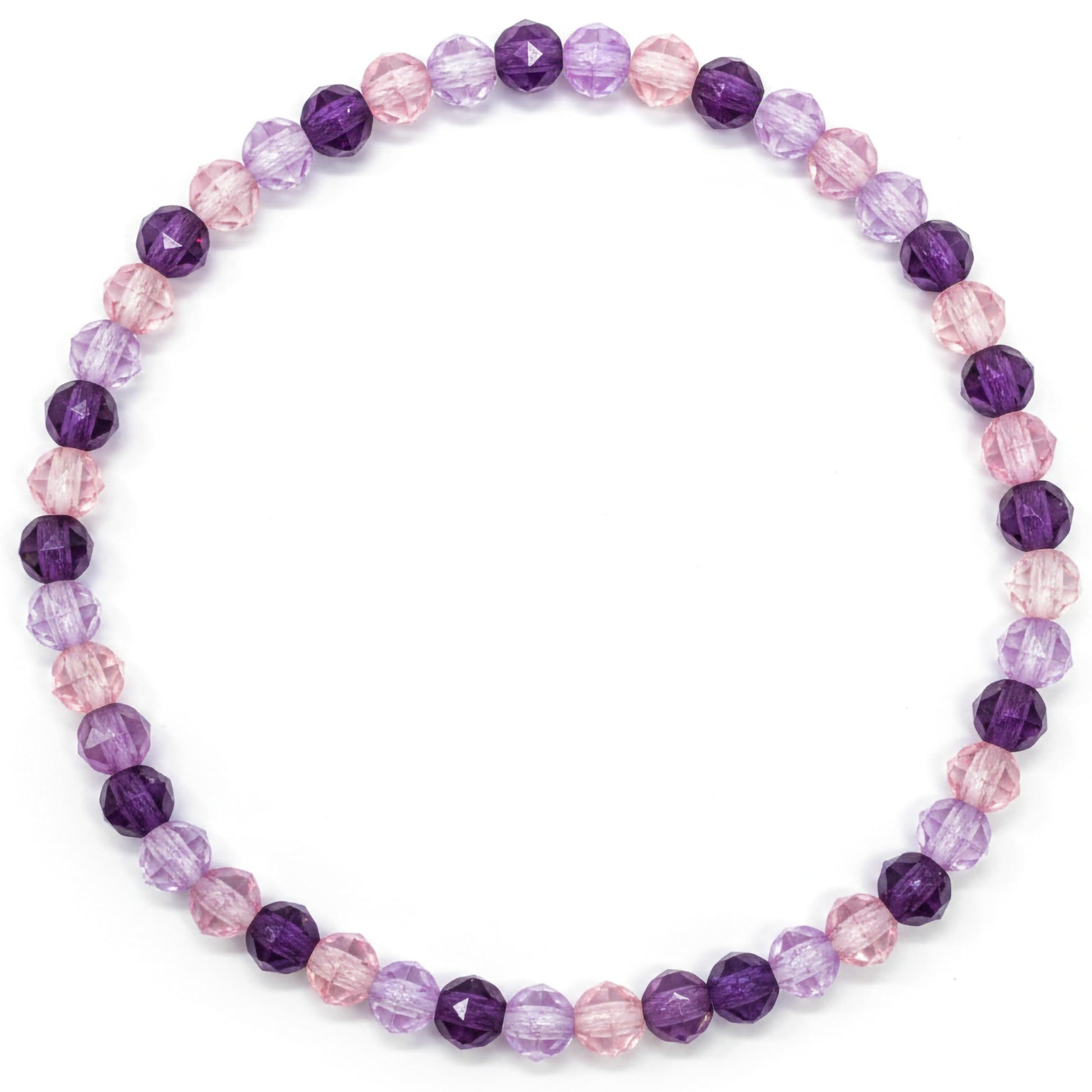 Add easy sparkle to wrist stacks with a purple faceted beaded bracelet for women and girls.
