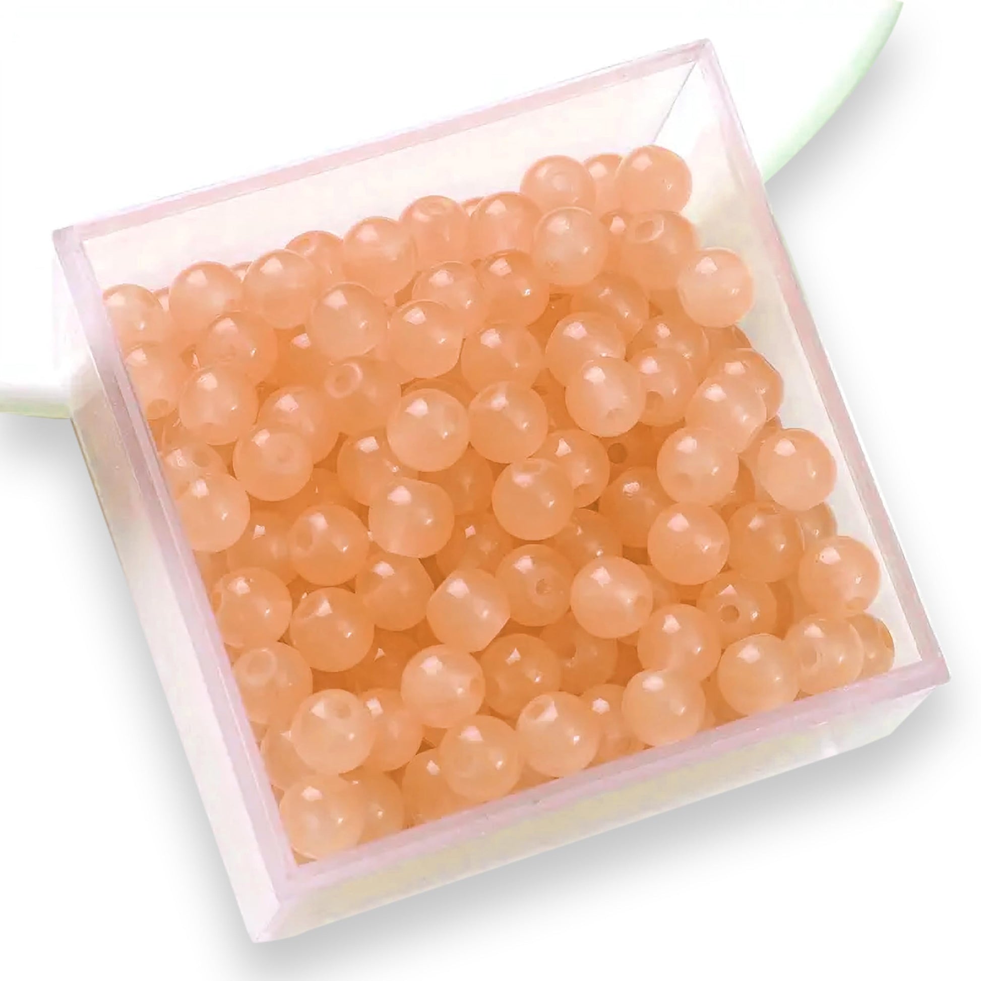 For a cleaner finish in bracelet making, necklace making and DIY jewellery projects, peach and pearl 8mm beads are a useful choice.