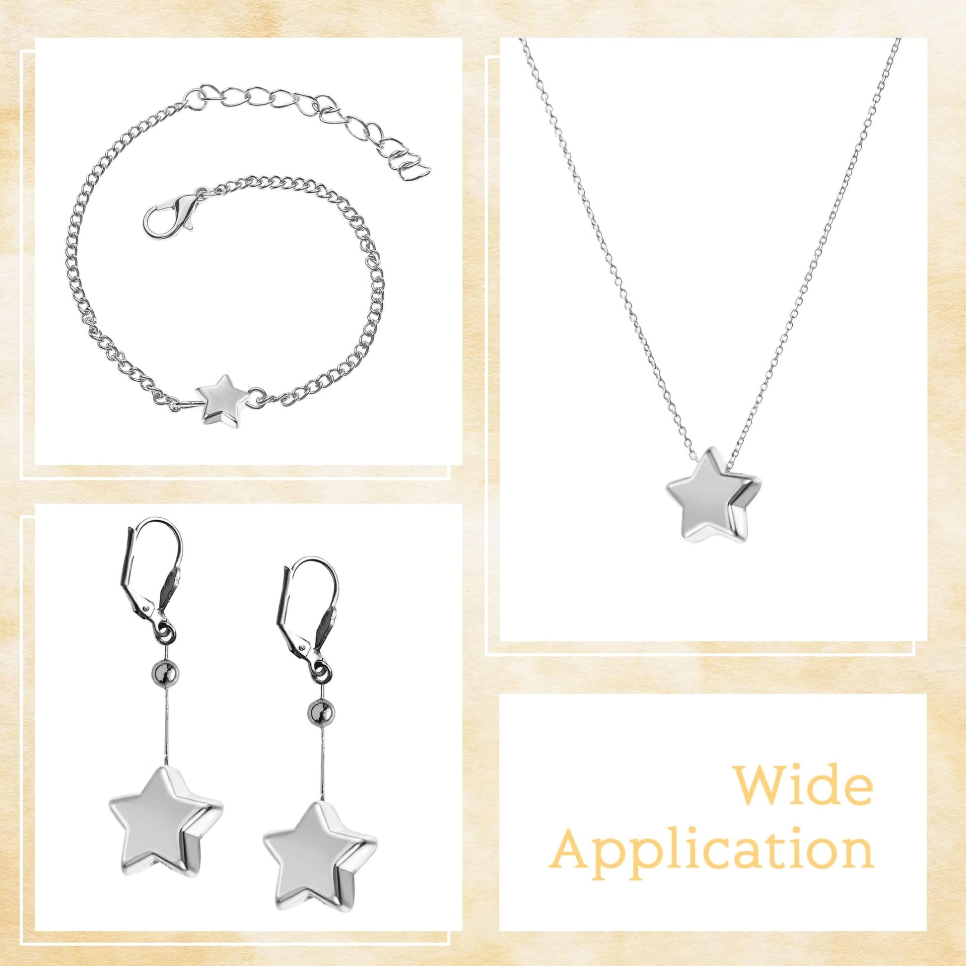 Star silver and gold plastic and acrylic beads help create neat decorative finish in DIY jewellery projects, beading craft and decorative craft finishing.