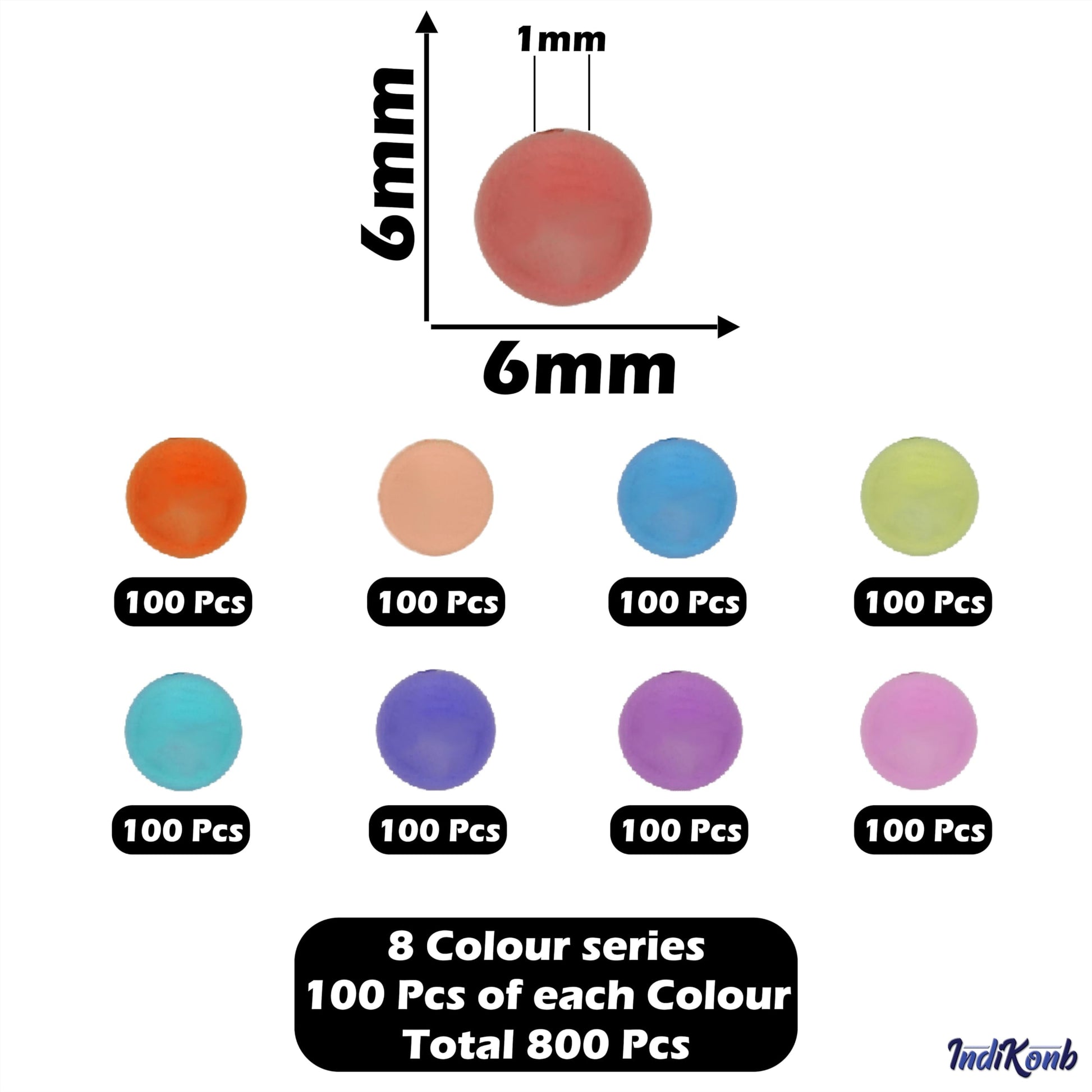 For polished results in necklace making and DIY jewellery projects, multicolour and pearl 6mm beads help complete the design.