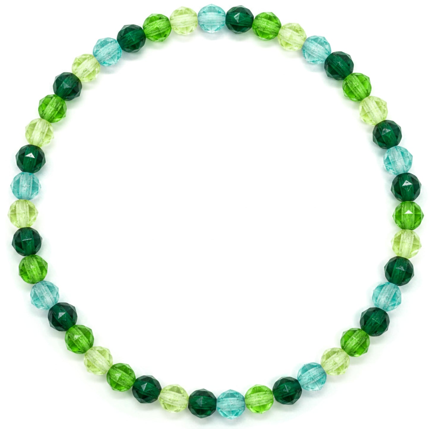 Add easy sparkle to wrist stacks with a green faceted beaded bracelet for women and girls.
