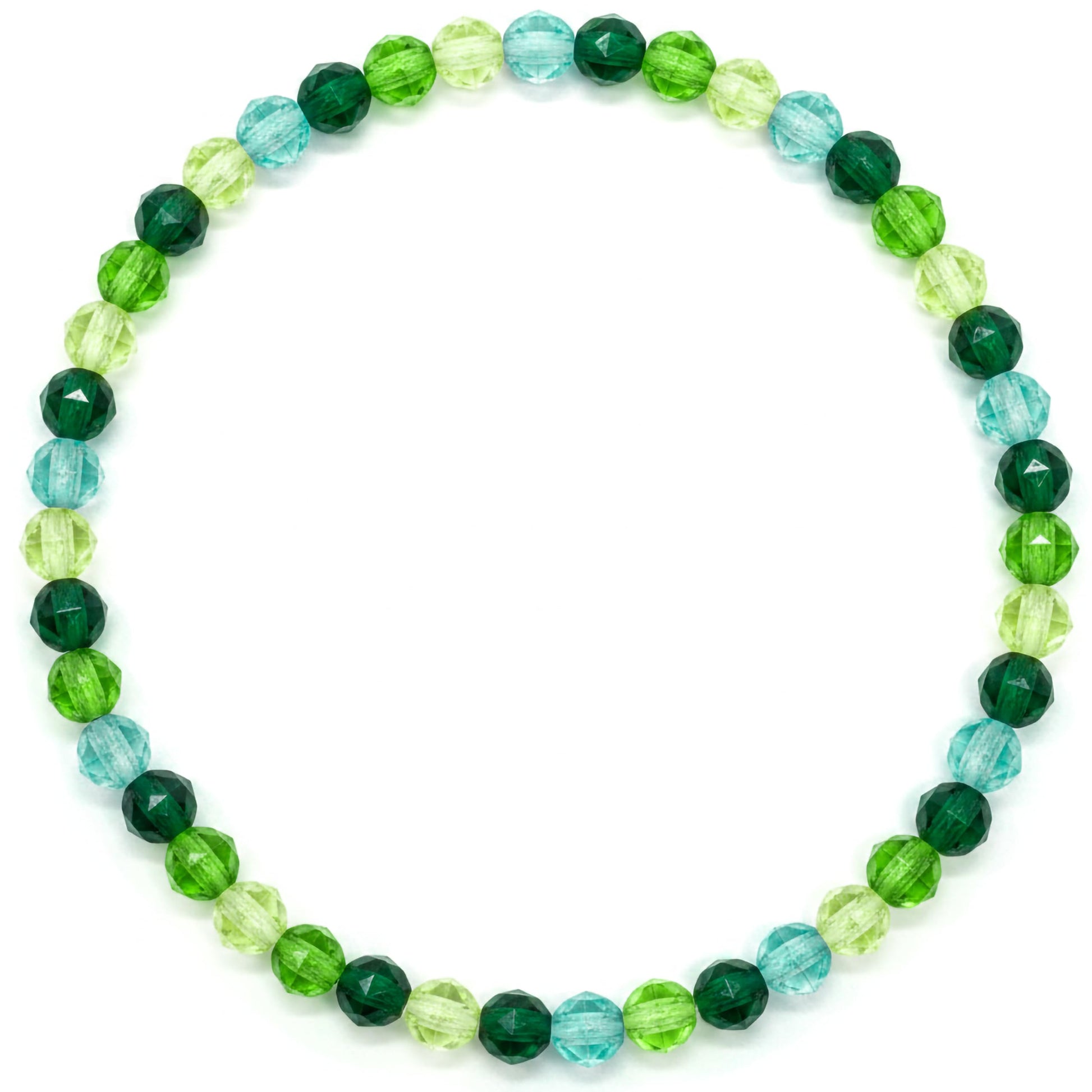 Add easy sparkle to wrist stacks with a green faceted beaded bracelet for women and girls.