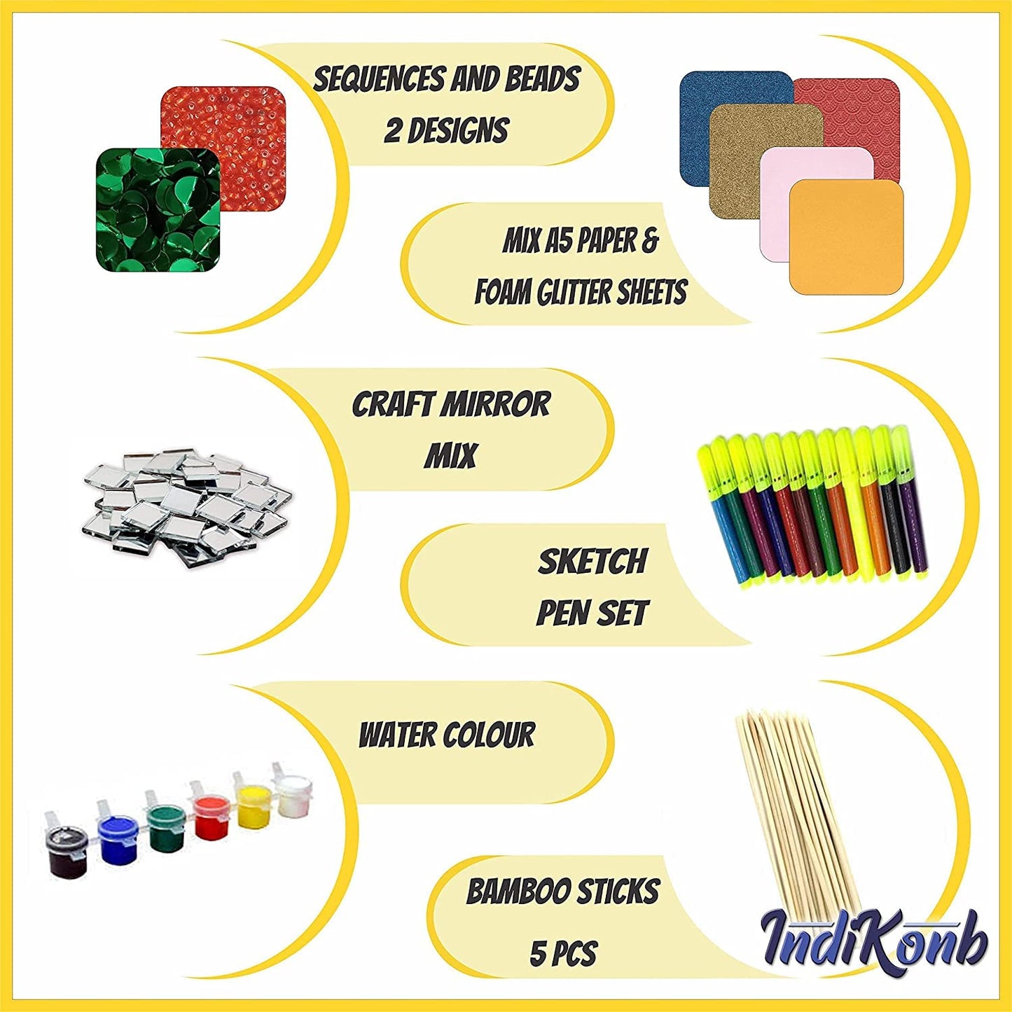 The projects a neat clean finish of art craft kit with hot glue gun and cream craft material and thread art and craft kit works nicely in gift making and kids art activities.