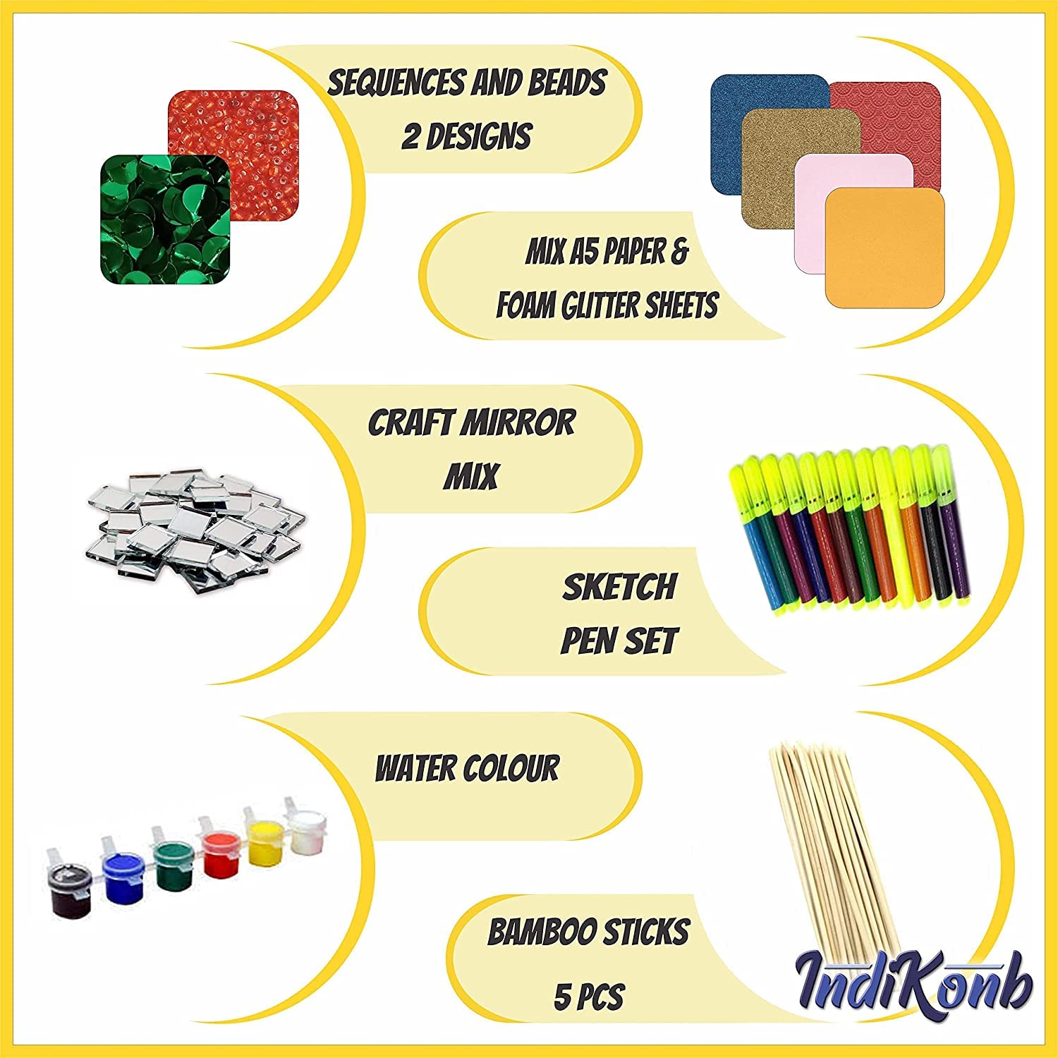The projects a neat clean finish of art craft kit with hot glue gun and cream craft material and thread art and craft kit works nicely in gift making and kids art activities.