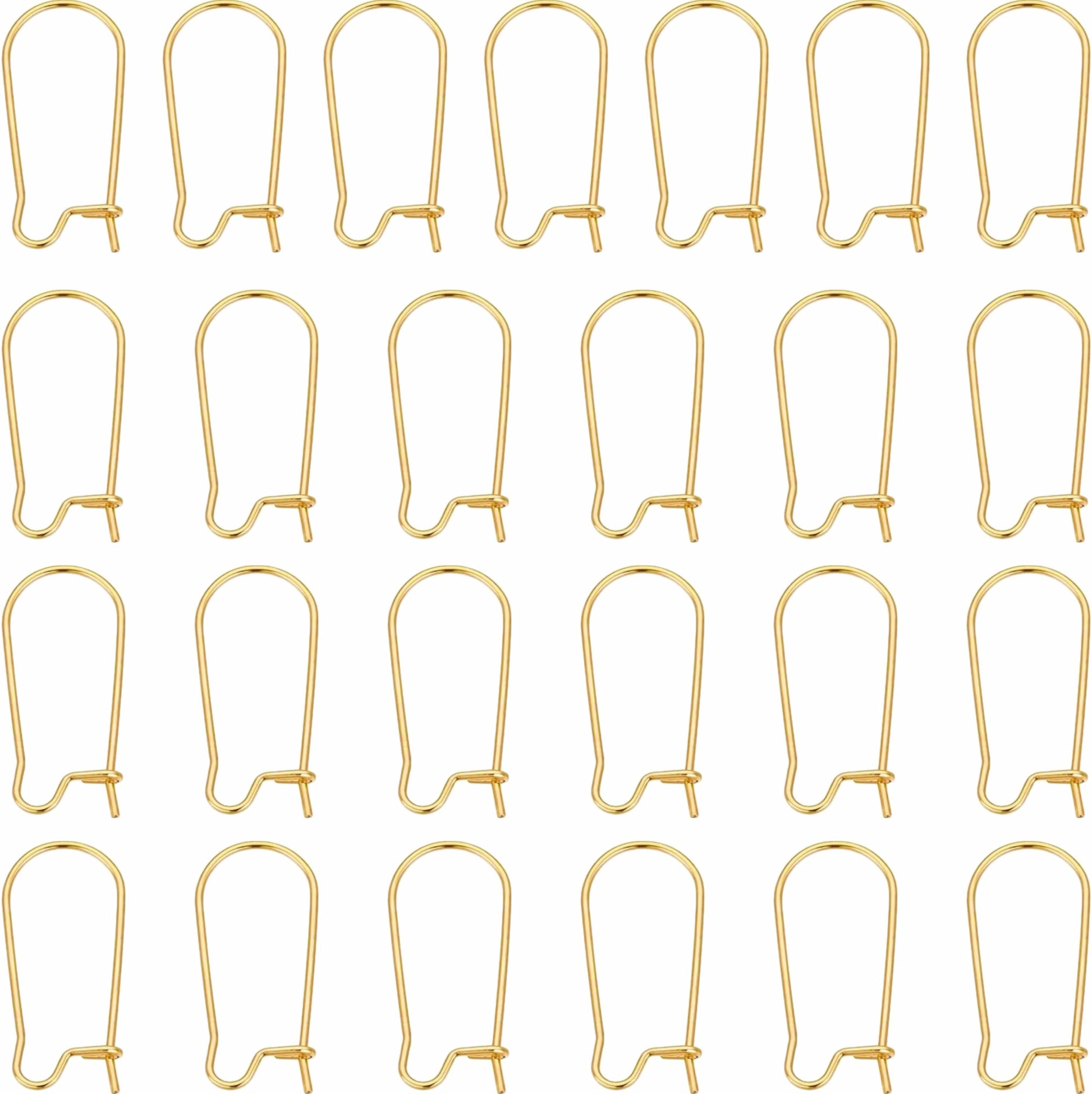 Large Gold Earring Hooks 25 Pcs alloy metal. Main product image showing the full product layout.