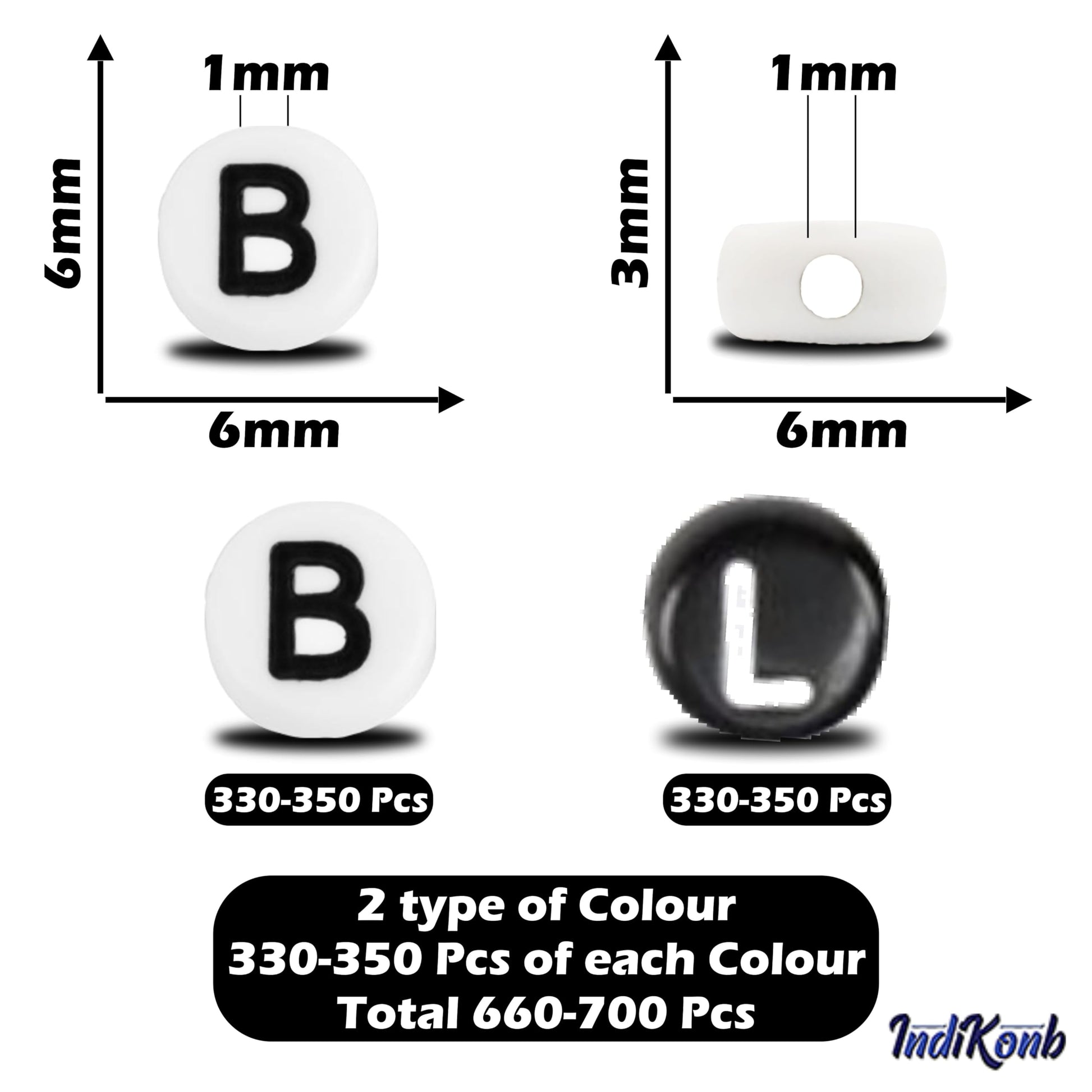 A refined detail for DIY jewellery projects, beading craft and decorative craft finishing, gold and silver 6mm and 3mm beads add a neat decorative finish.
