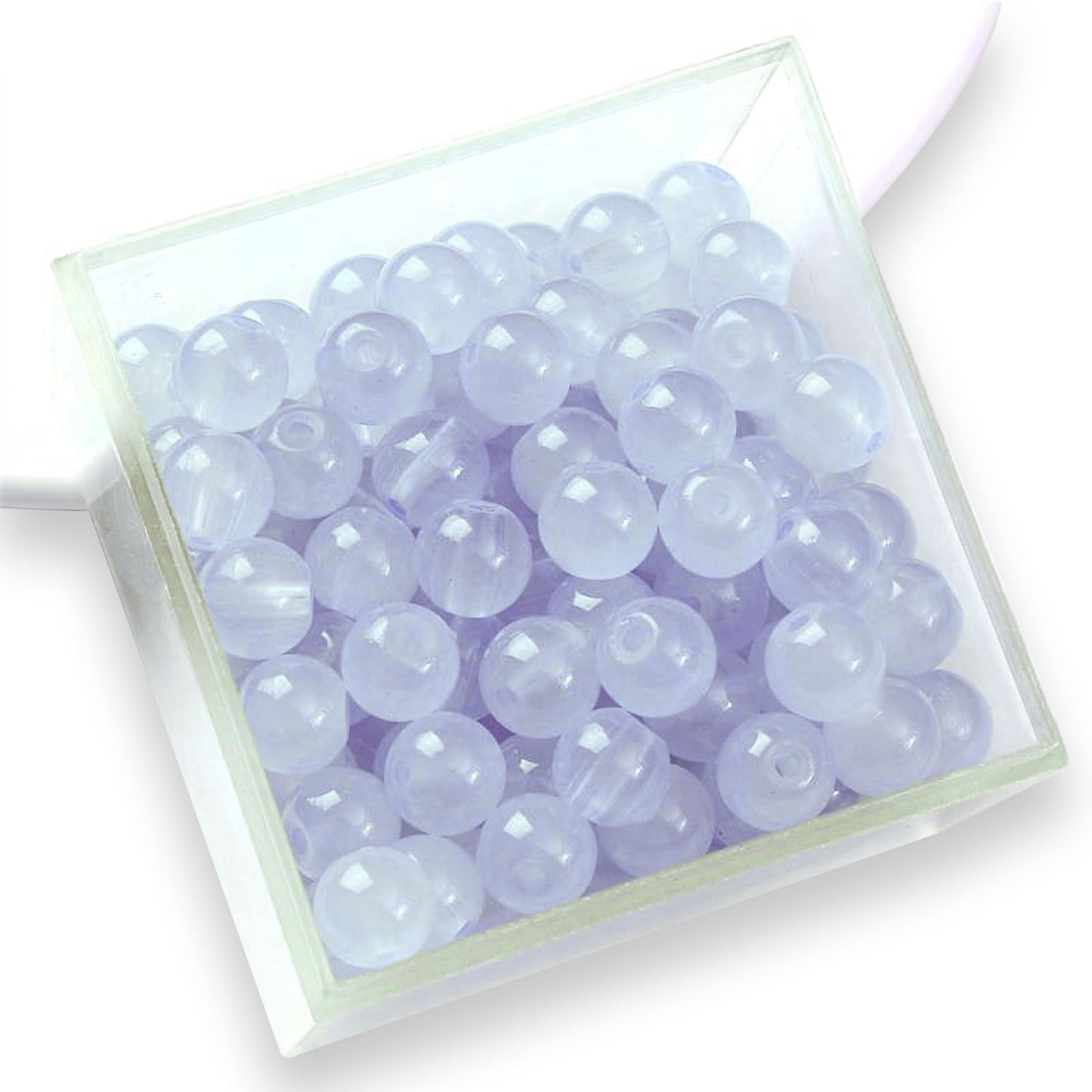 For polished results in bracelet making, necklace making and DIY jewellery projects, light blue and pearl 8mm beads help complete the design.
