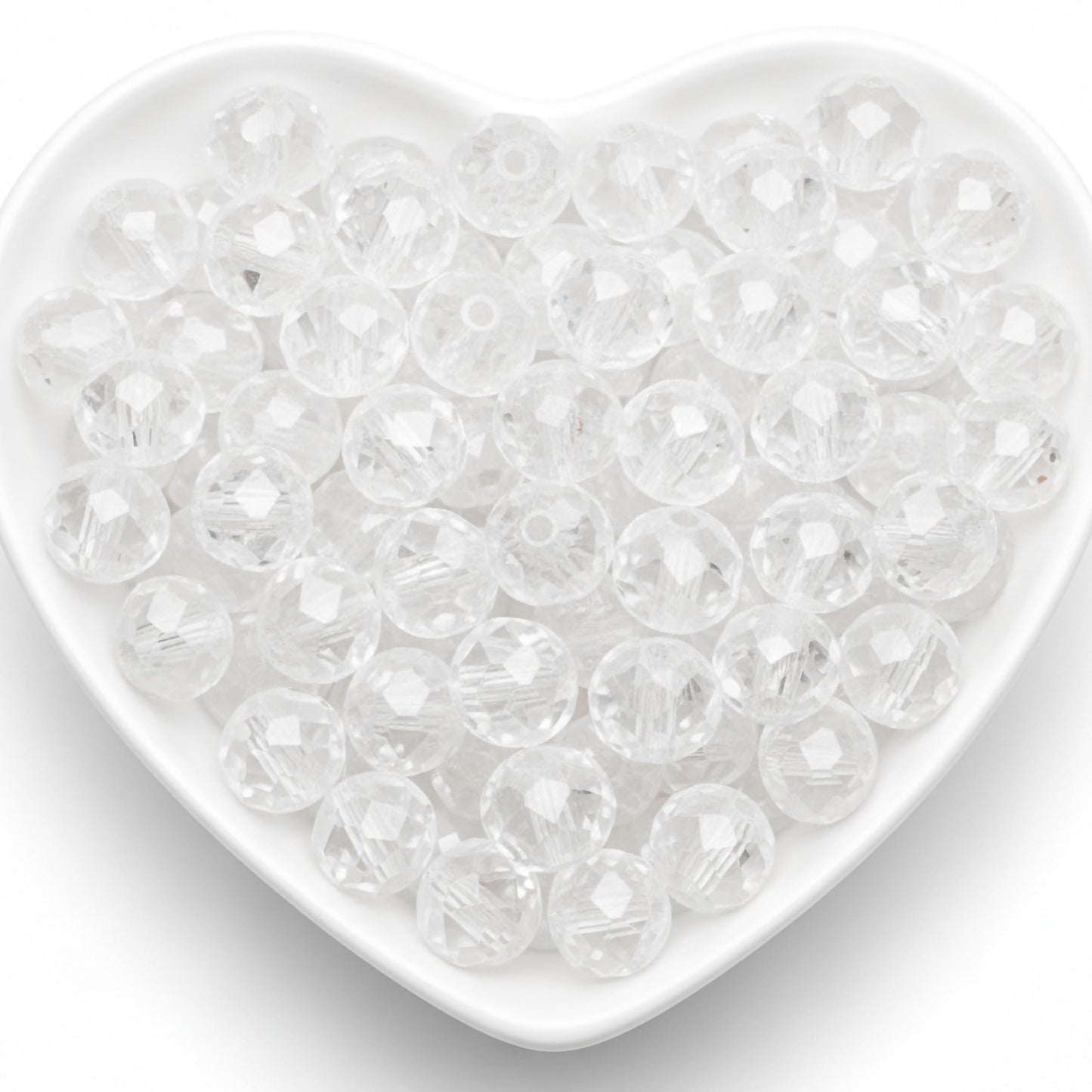 10mm White Crystal Glass Beads for Jewellery Making product image
