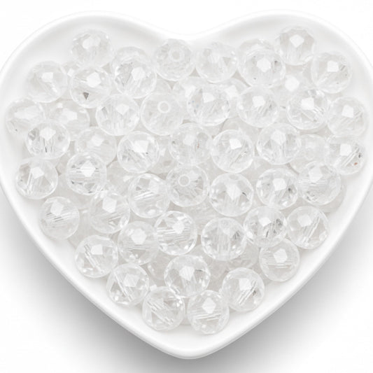 10mm White Crystal Glass Beads for Jewellery Making product image
