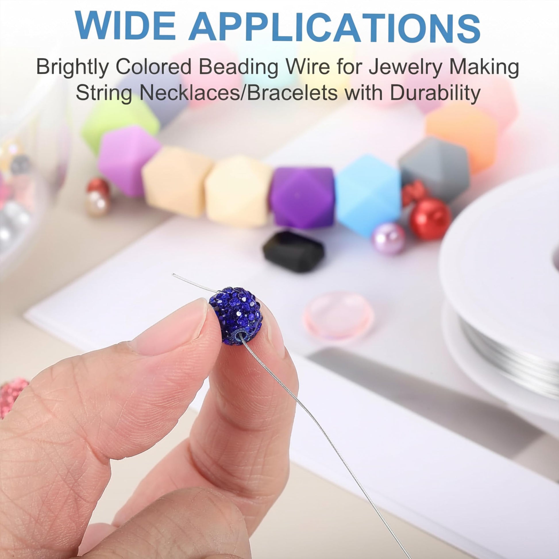 Make bead stringing look more detailed with jewelry-ready beading wire spools for DIY jewelry projects.