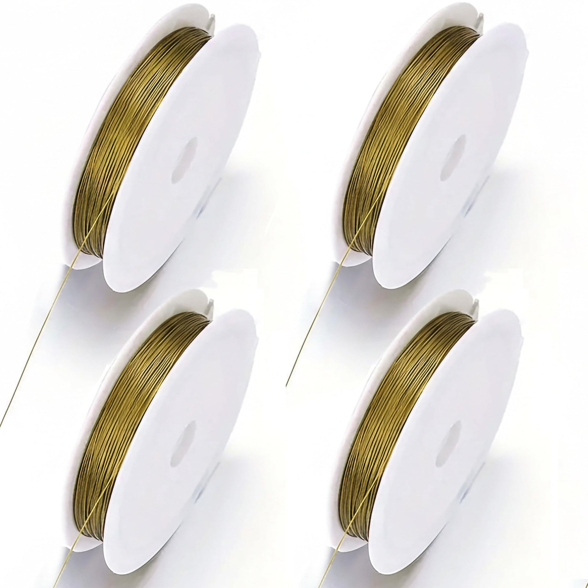 0.5mm Jewelry Wire for Craft & Flower Making, Flexible Metal Gold 4Pcs product image