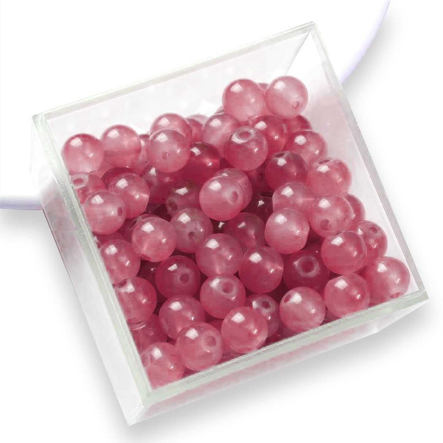 Ruby and red 8mm beads fit into bracelet making, necklace making and DIY jewellery projects without making the design feel heavy.