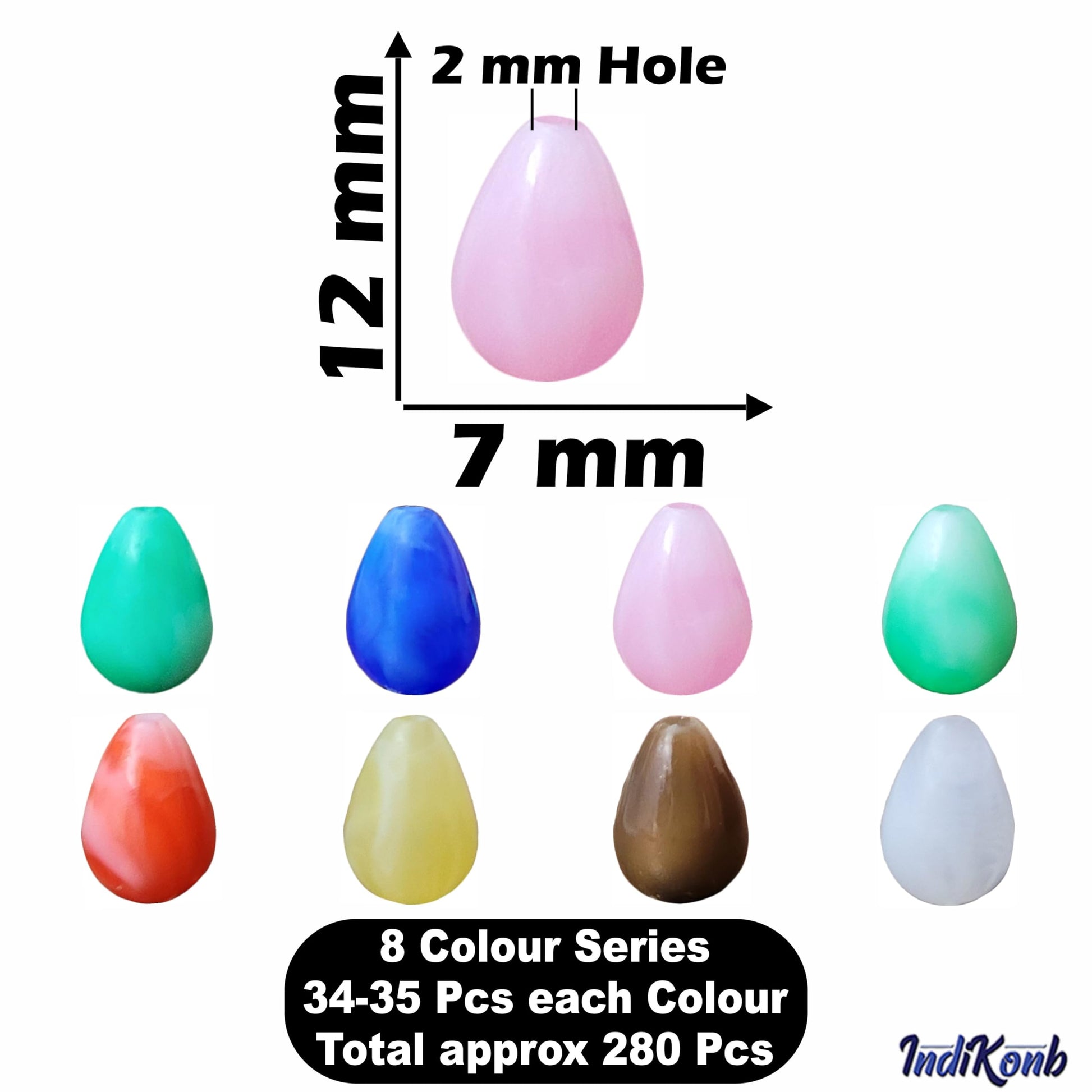 A refined detail for DIY jewellery projects, beading craft and decorative craft finishing, 12mm acrylic and plastic beads add a neat decorative finish.