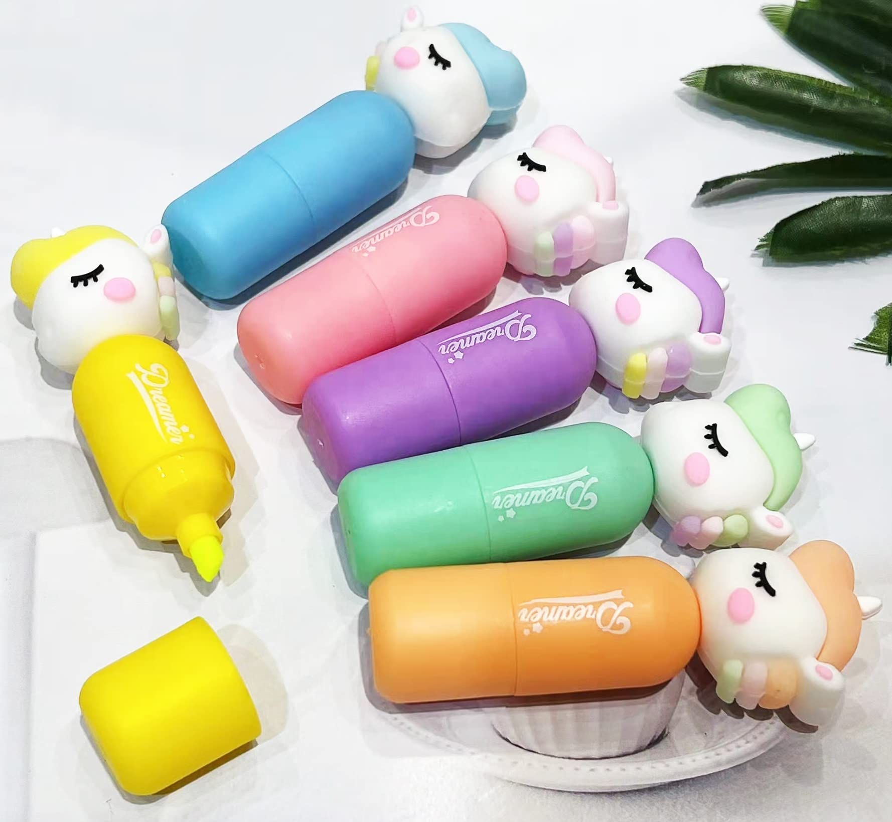 Use multicolour paper unicorn highlighter marker pen to give Kids Cute Unicorn Stationary for Girls for writing, school use and office notes a clean decorative look.