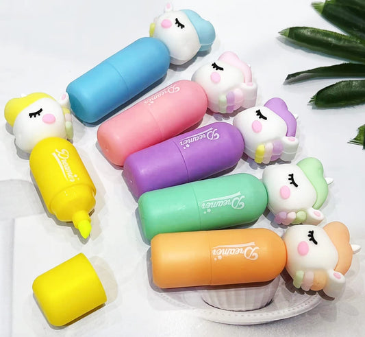 Use multicolour paper unicorn highlighter marker pen to give Kids Cute Unicorn Stationary for Girls for writing, school use and office notes a clean decorative look.