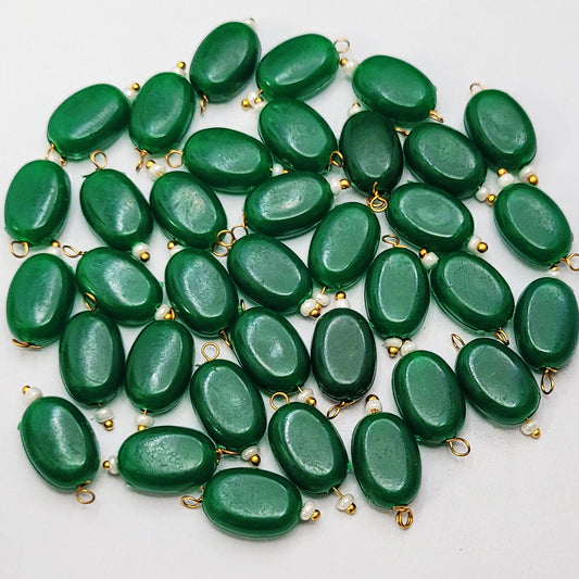 Lariya Chocolate Shape Oval Tablet Hanging Beads - Size 8x11 mm