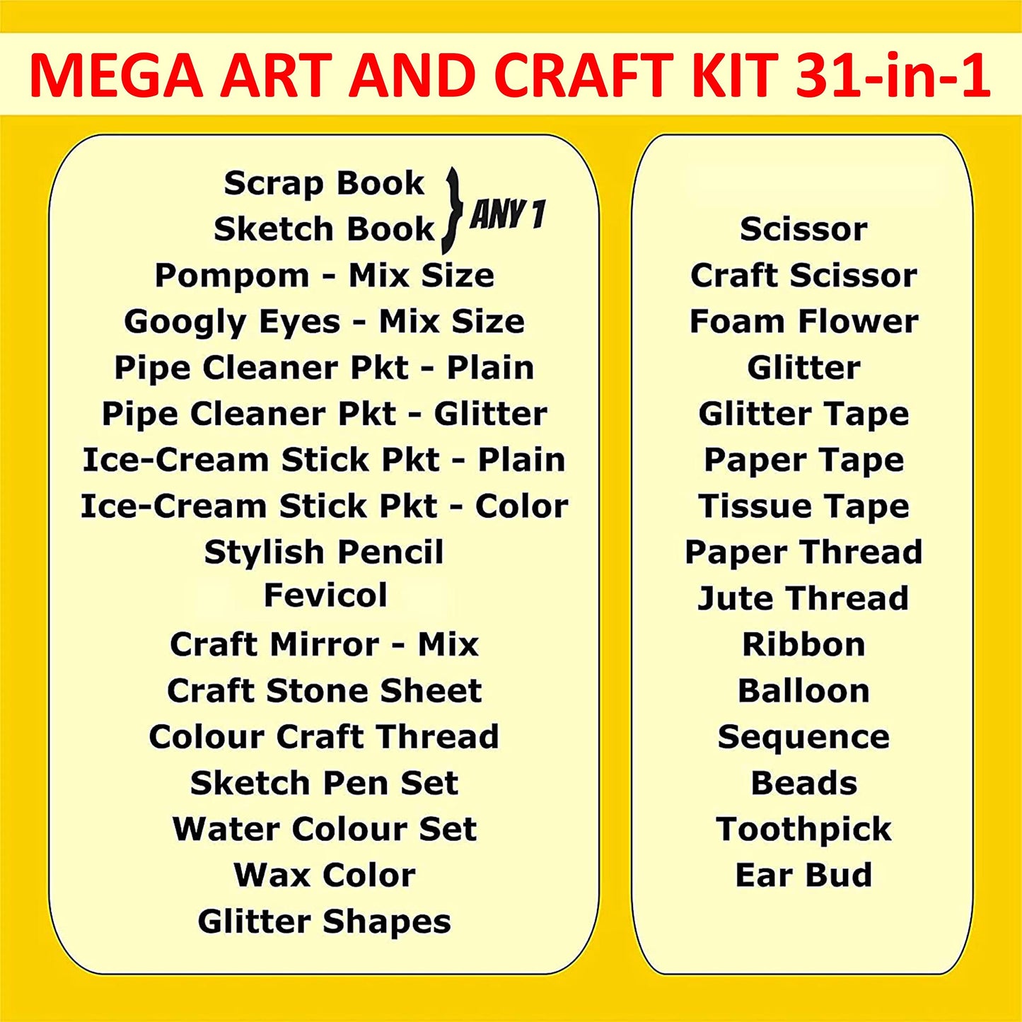 31-in-1 DIY Crafts Kit for Girls and Boys