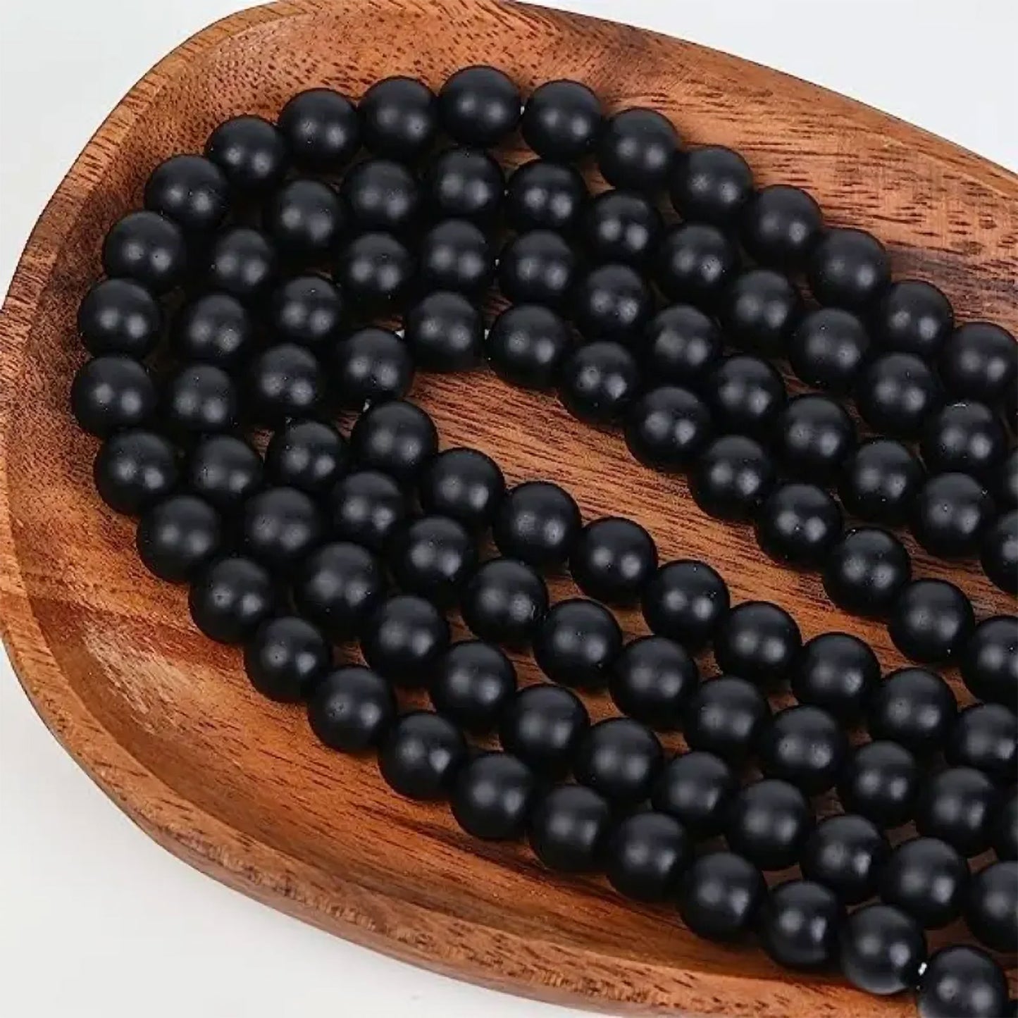 Elegant Black Glass Beads