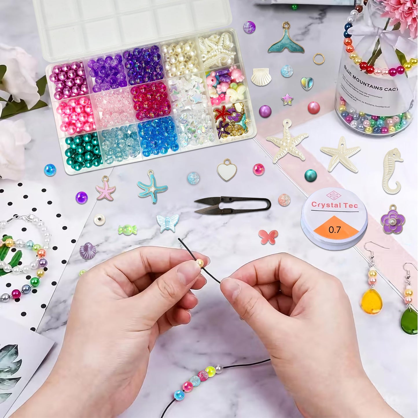 DIY Bracelet Making Kit for Girls, Jewelry Making Set Multicolour 01 image 6