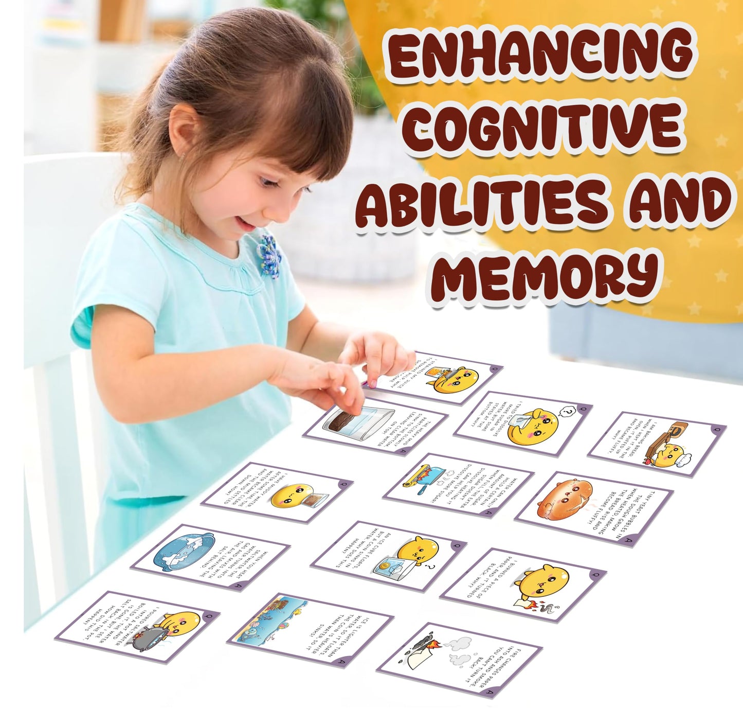 Multi-color Chemistry Science Flash Cards for Kids Set Paper. Packaging and contents image showing the full item set.