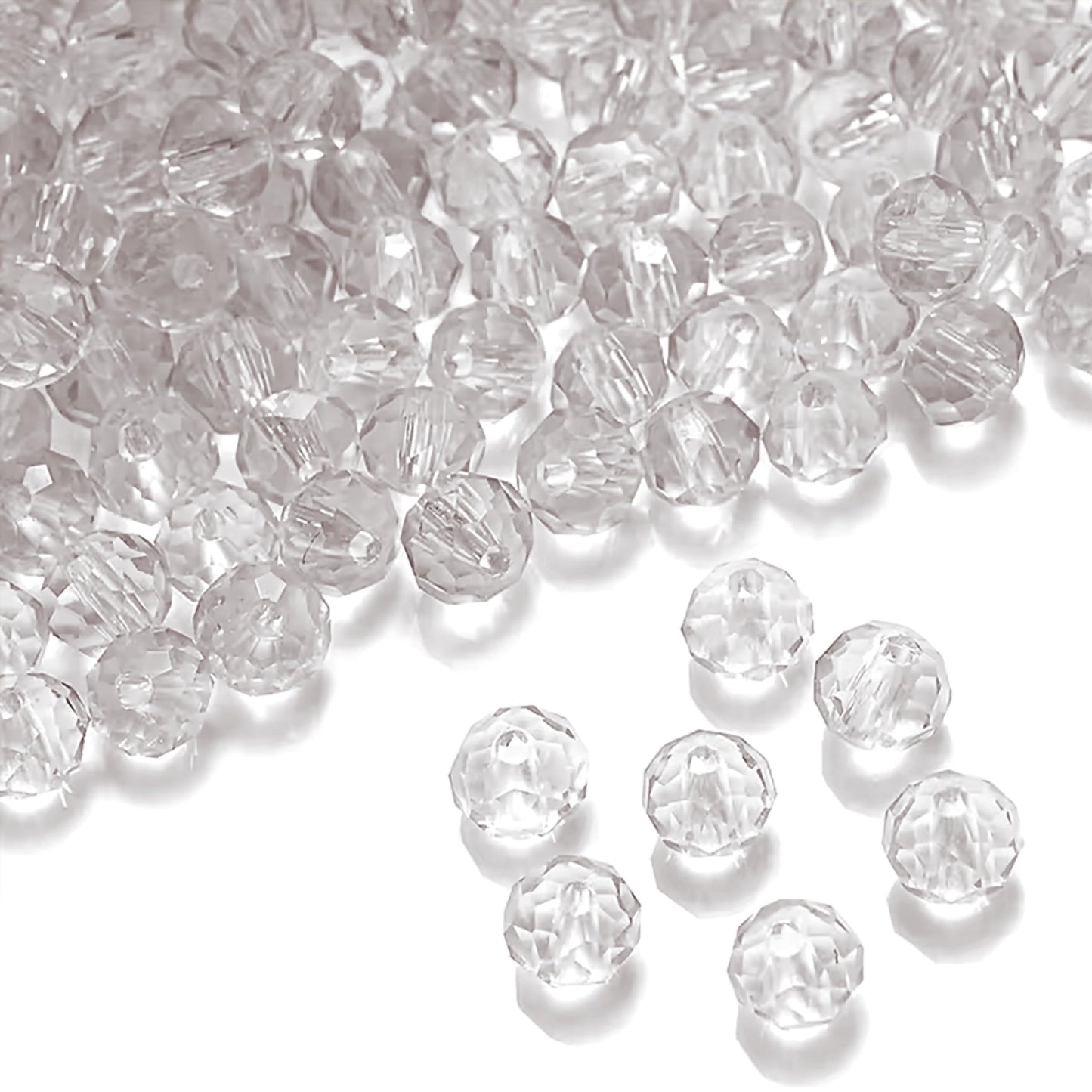 Bracelet making, necklace making and DIY jewellery projects can look sharper with white and transparent 8mm and 90 grams beads.