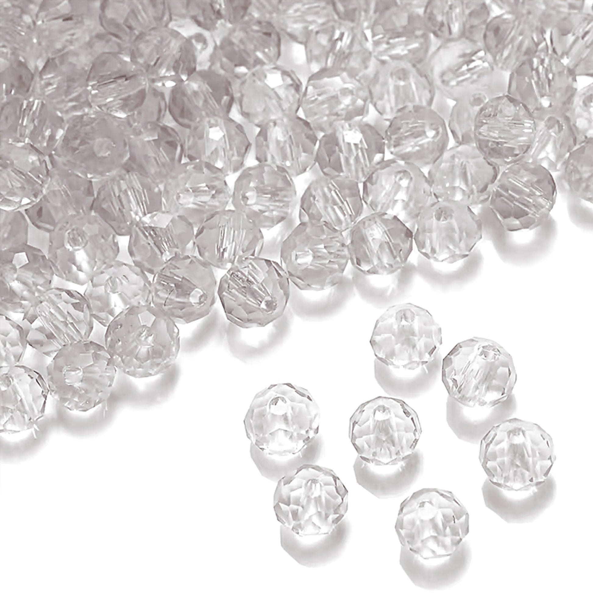Bracelet making, necklace making and DIY jewellery projects can look sharper with white and transparent 8mm and 90 grams beads.