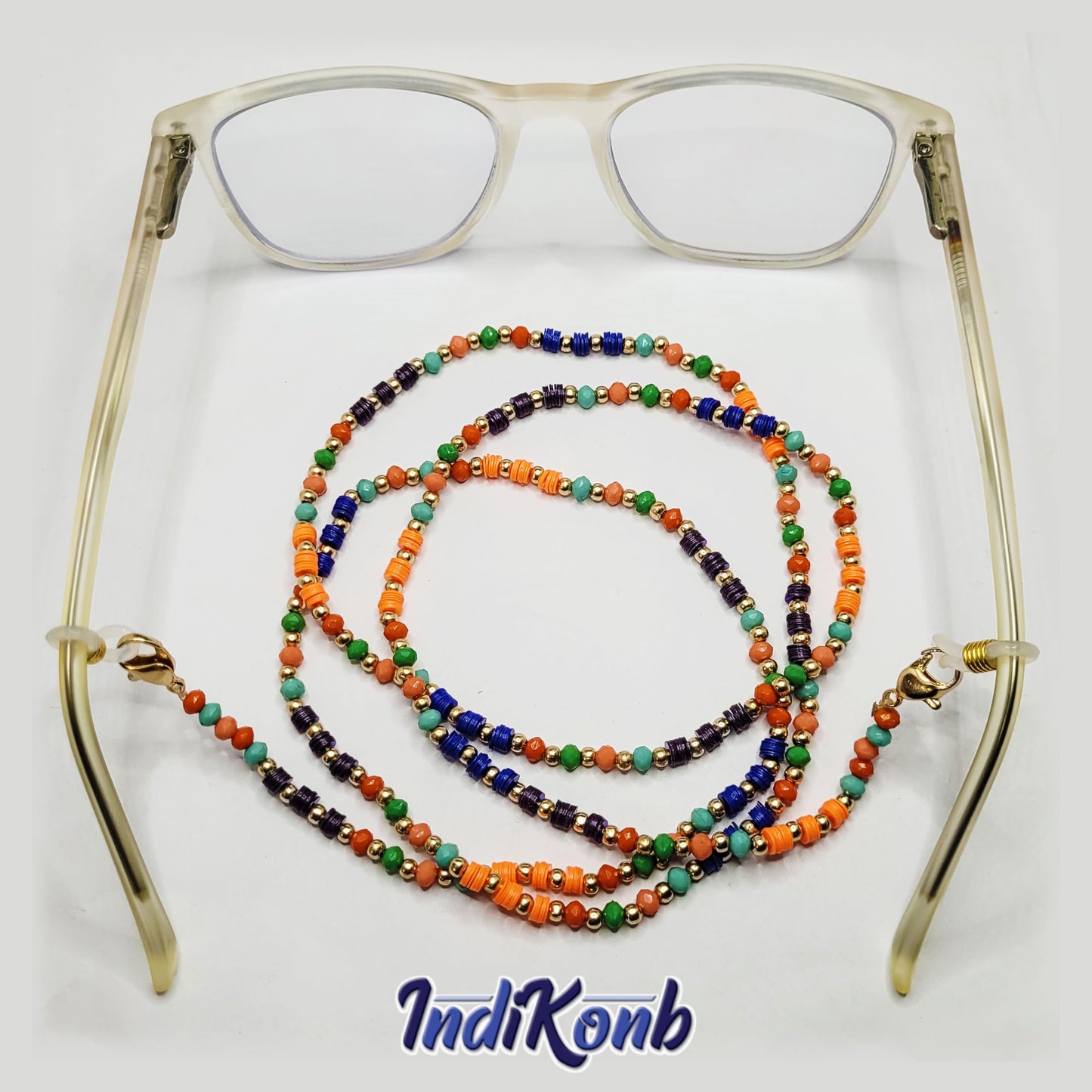 Bohemian Multicolour Beaded Eyeglasses Chain - Fashionable Spectacle Chain for Women