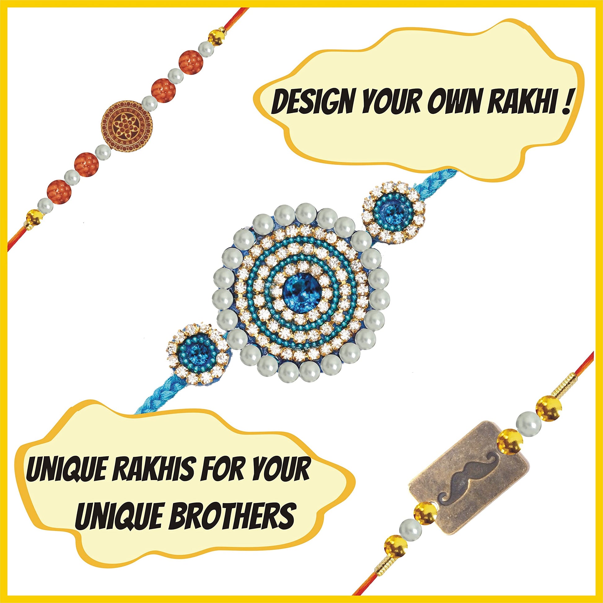 Rakhi making - 10 pcs metal and stone art and craft kit helps add a neat decorative finish to school projects, creative hobby sessions and decorative craft finishing.