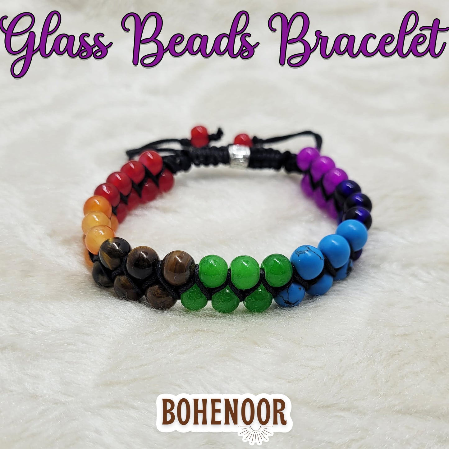 For polished results in festive outfits, multicolour glass and crystal bracelet helps complete the design.