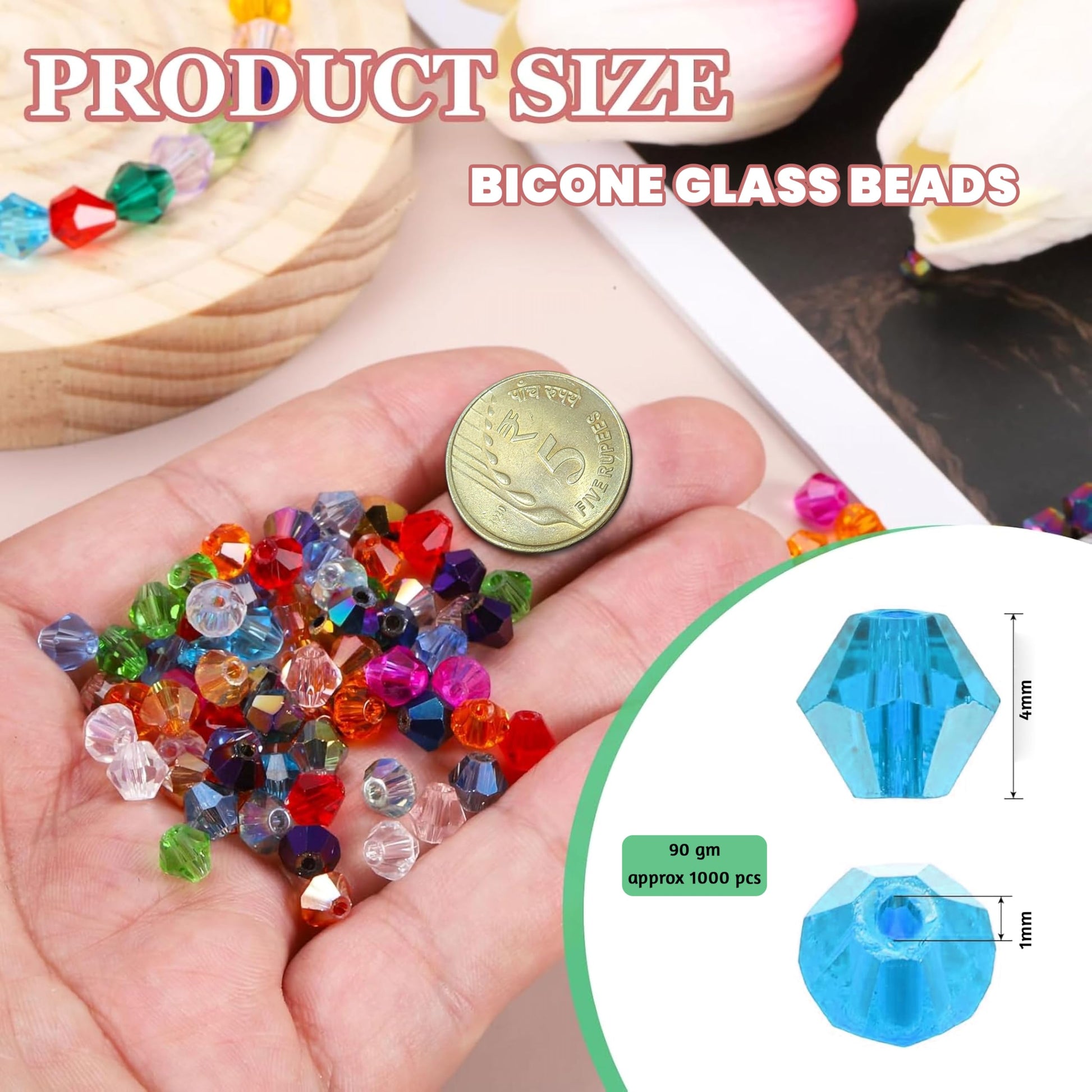 Sky Blue Multicolor Kundan Stones for Embroidery and Jewelry. Close-up image showing color, shape, finish, and texture details.