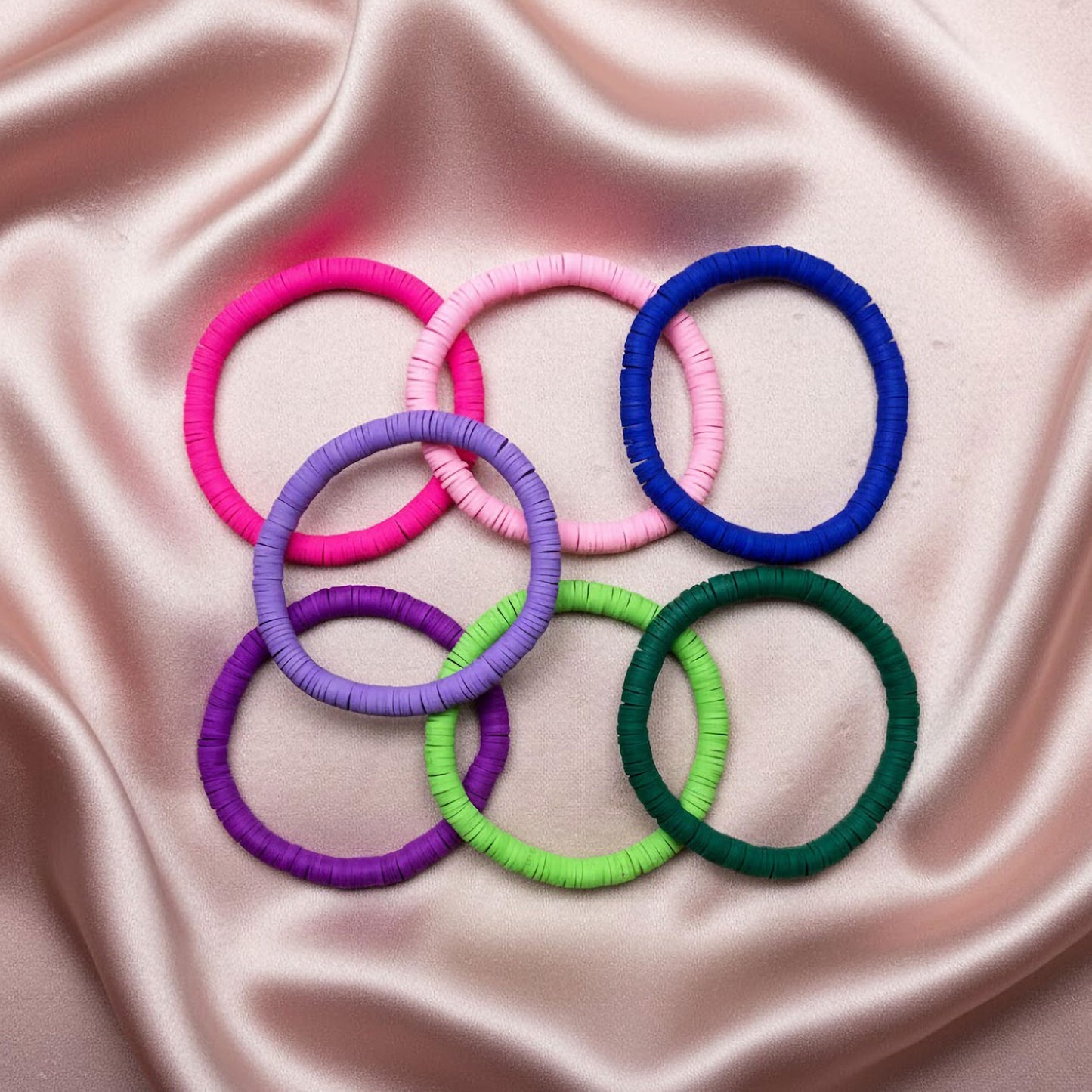 Preppy Heishi Surfer Bracelet Set for Teenage Girls Multicolour 8 Piece image 3