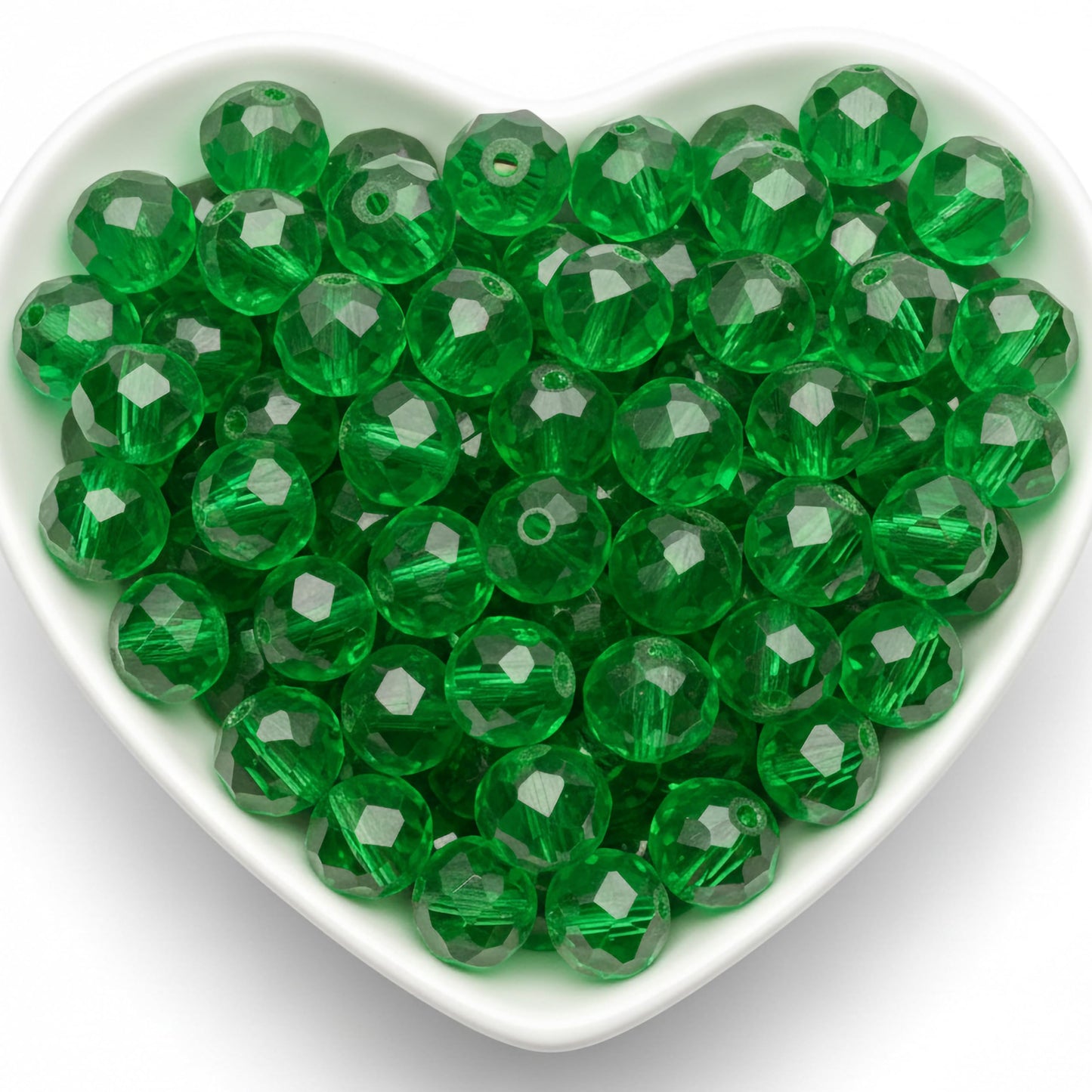 10mm Green Crystal Glass Beads for Jewellery Making product image