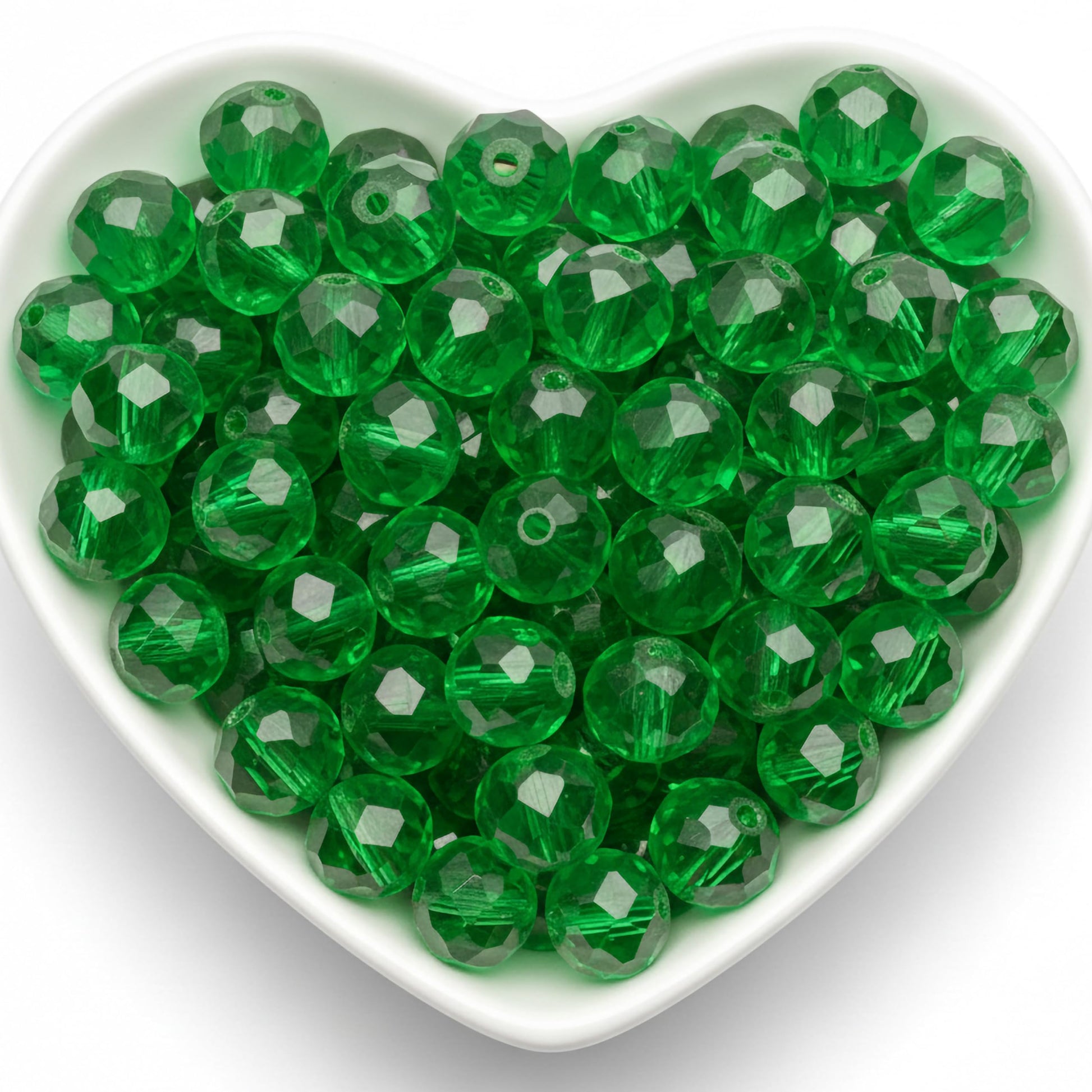 10mm Green Crystal Glass Beads for Jewellery Making product image