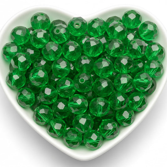 10mm Green Crystal Glass Beads for Jewellery Making product image