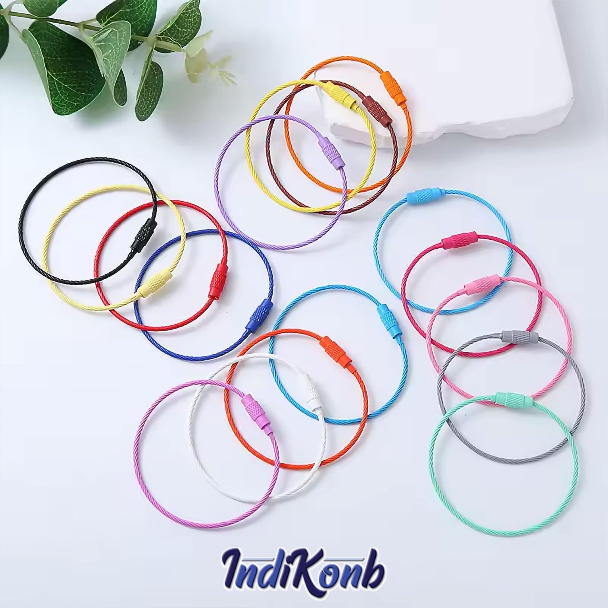 Create a neat finish in DIY keychain craft and keys with flexible lock wire rope rings.