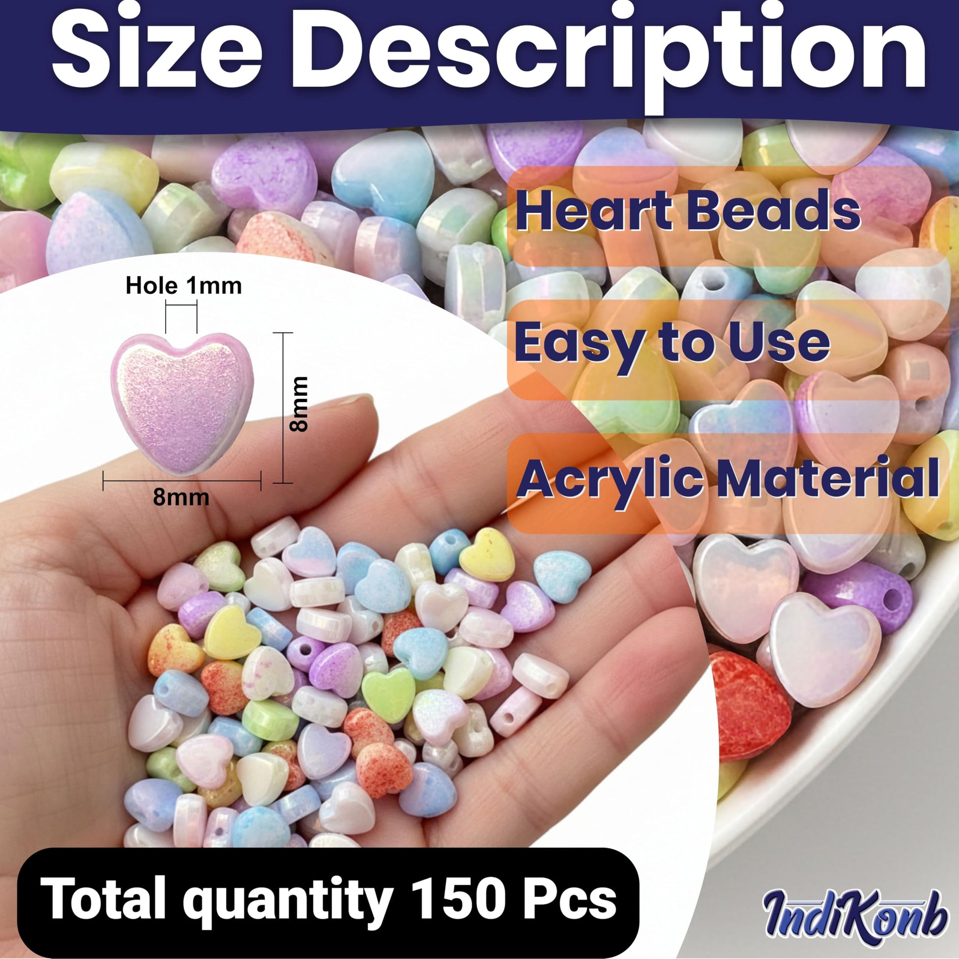 DIY Heart Beads for Jewelry Making, Iridescent Acrylic Heart Multicolor image 2