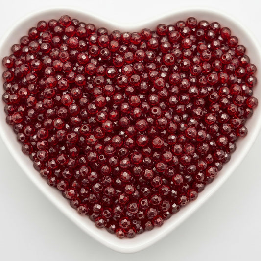 Crystal Rondelle Beads for Jewellery Making, 4mm Tyre Shape DARK RED product image