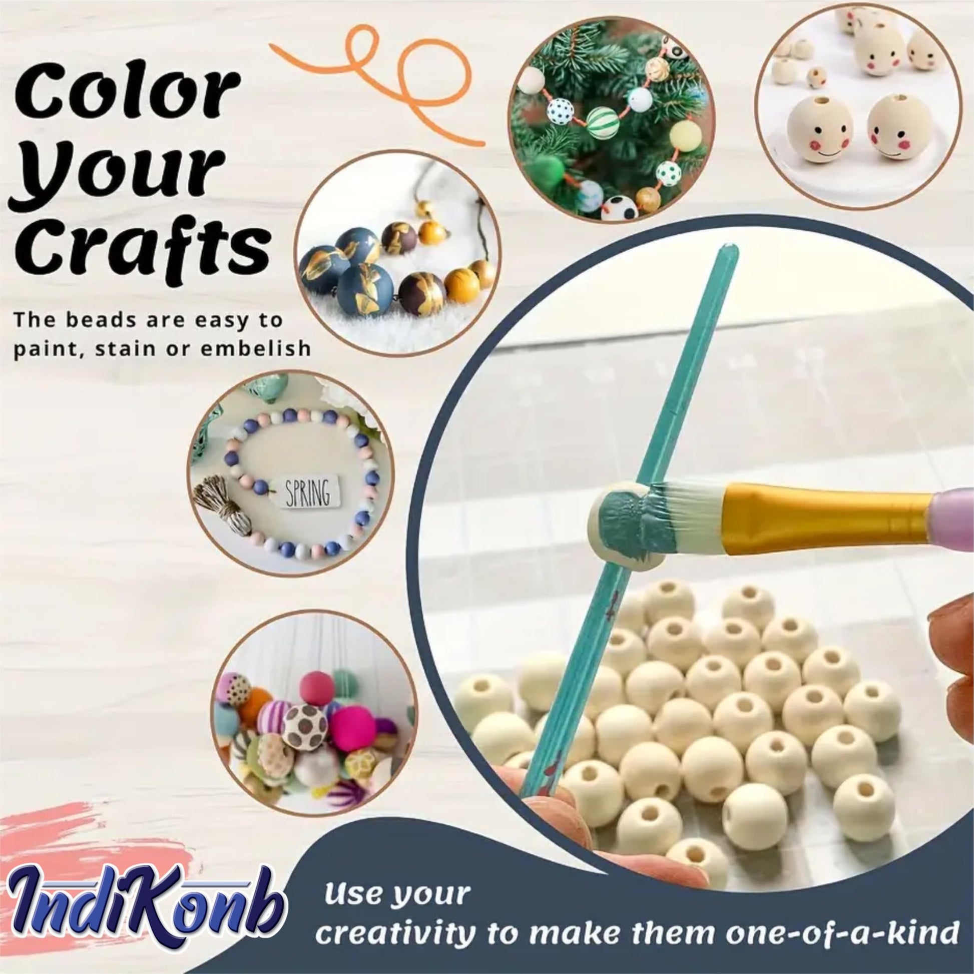 Use multicolour 5mm, 8mm beads to give DIY jewellery projects, beading craft and decorative craft finishing a neat decorative finish.