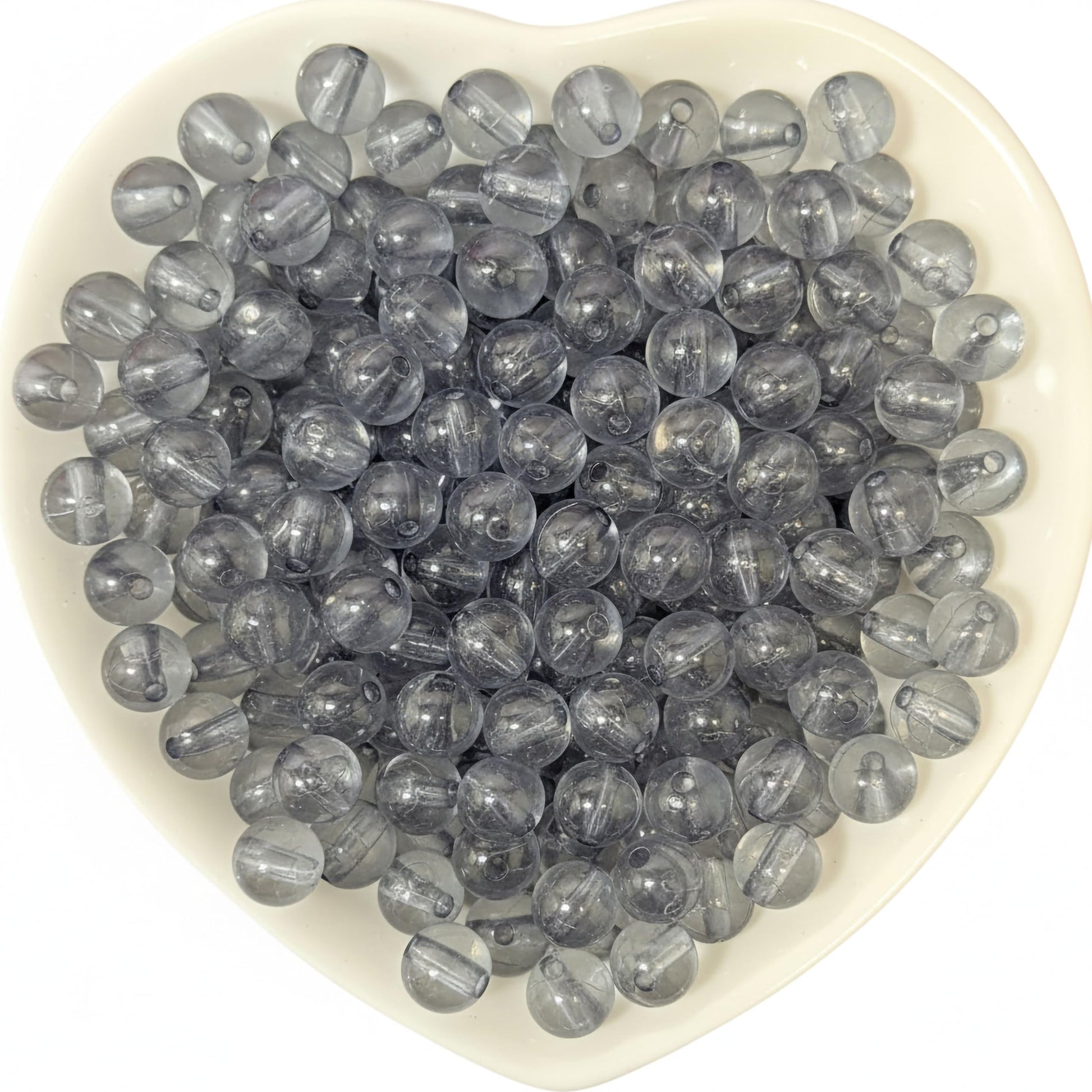 Transparent Rainbow Acrylic Beads for Jewellery Making Grey product image