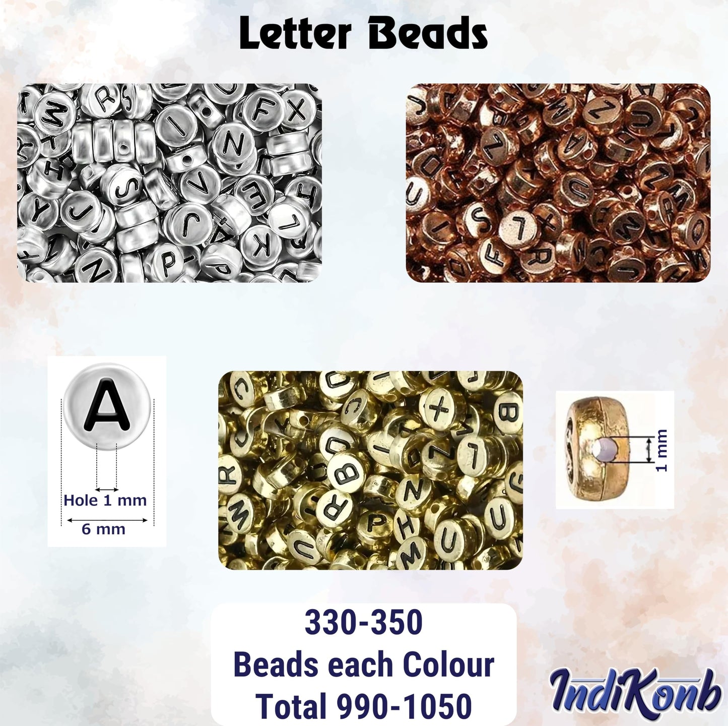 Neat craft texture, useful in handmade accessories and bracelet making makes multicolour 6 mm beads stand out in beading craft.