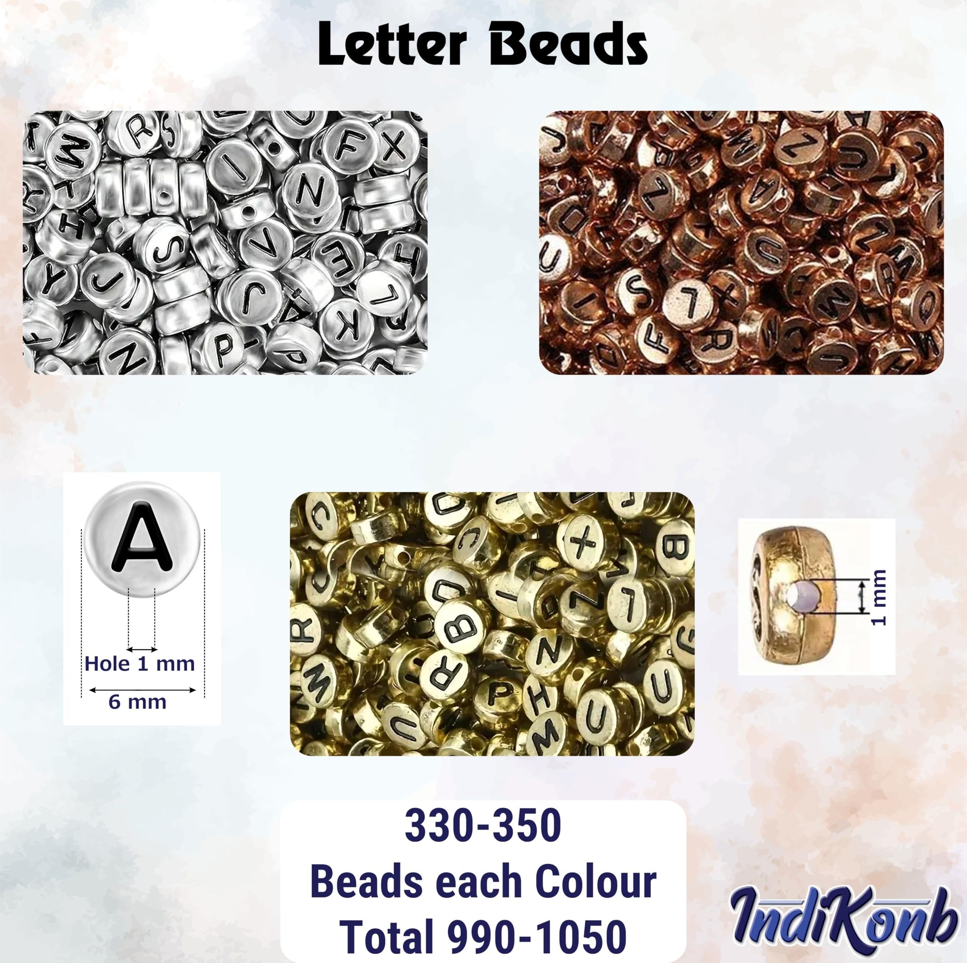 Neat craft texture, useful in handmade accessories and bracelet making makes multicolour 6 mm beads stand out in beading craft.