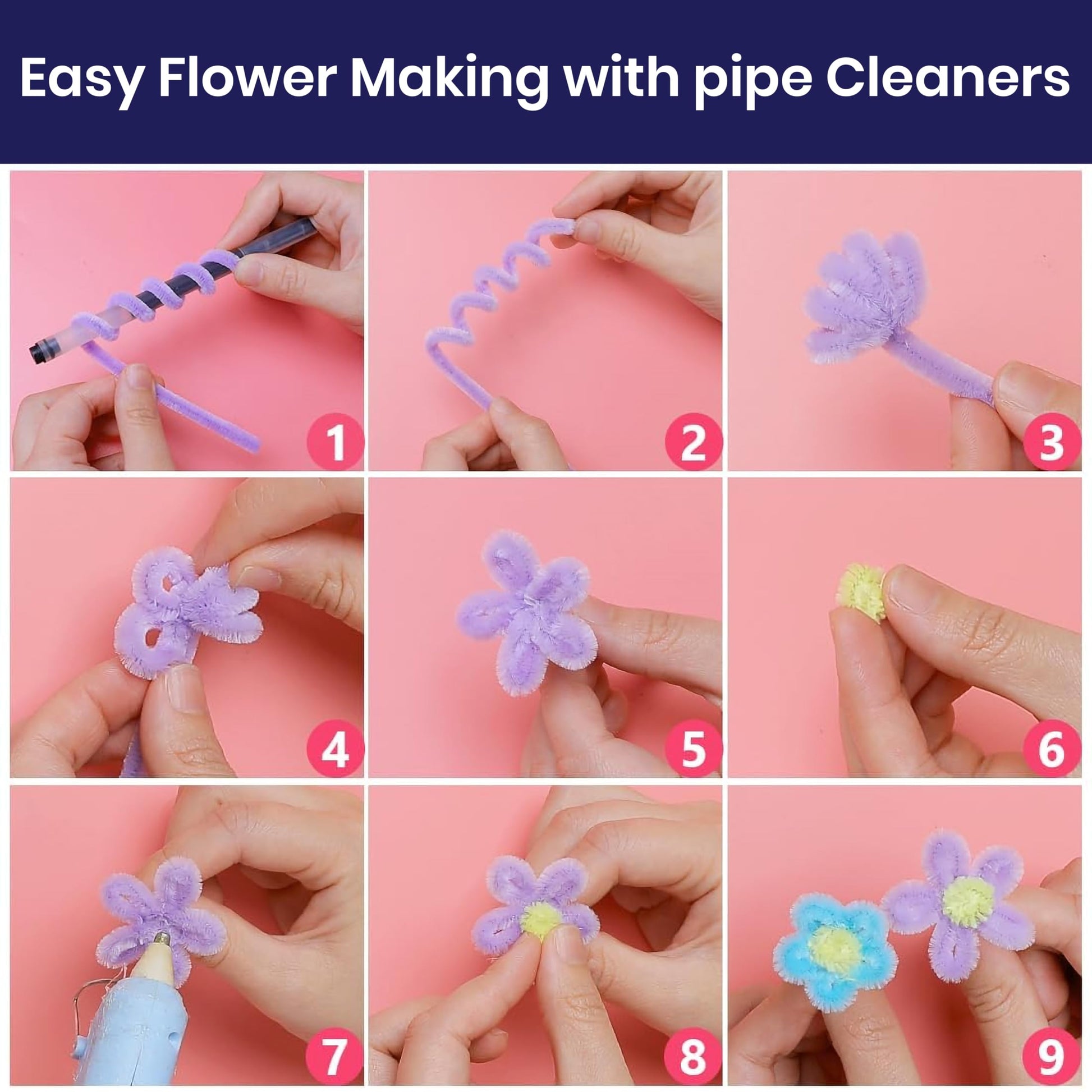 Add creative texture to school art and DIY decoration with fuzzy light purple kids art wires.