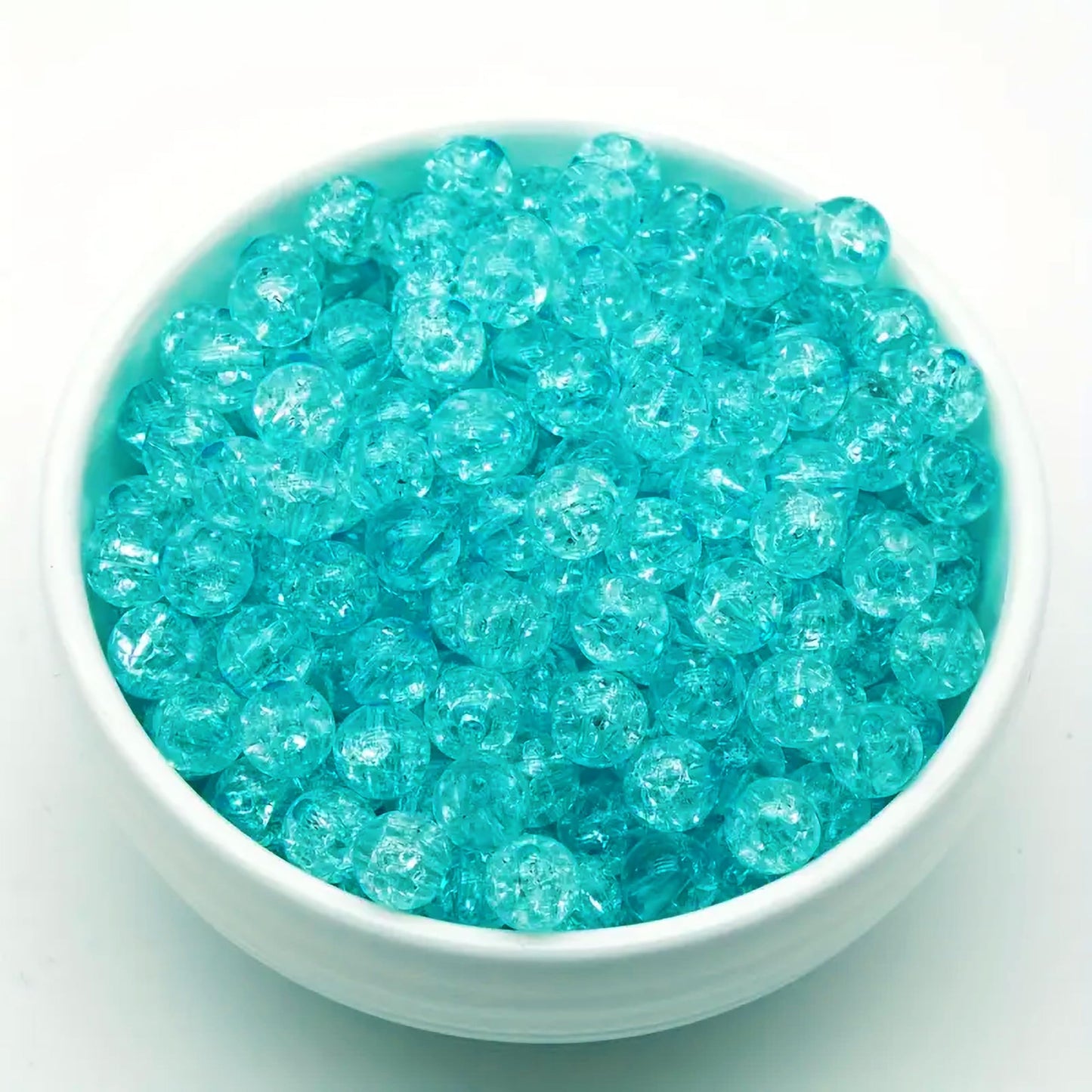 A clean decorative look makes light sea green 6mm beads suitable for bracelet making, necklace making and DIY jewellery projects.
