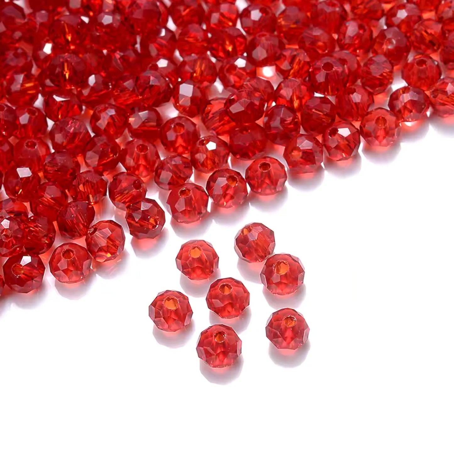 Red and transparent 6mm and 90 grams beads bring visual interest to bracelet making, necklace making and DIY jewellery projects with clean decorative look.