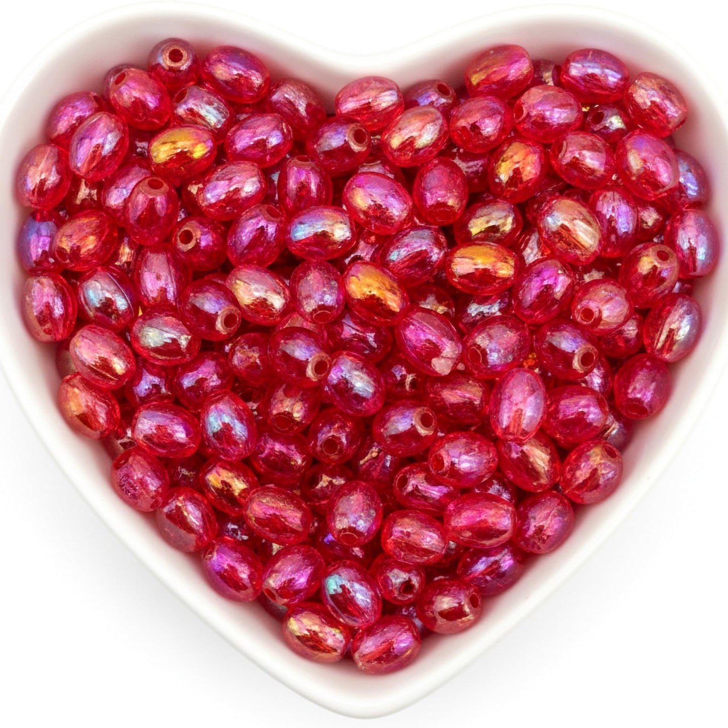 Glossy Rainbow Crystal Acrylic Beads for Jewelry Making Red product image