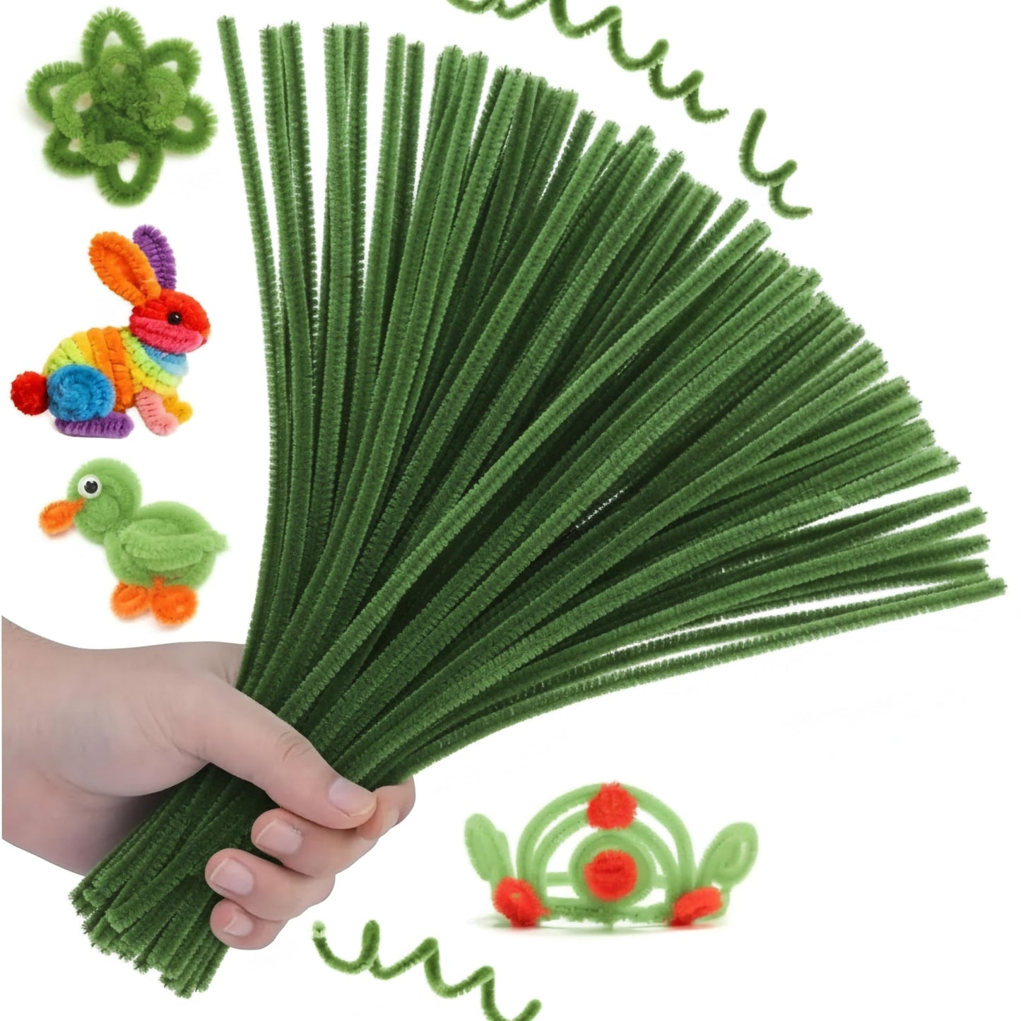 Bring creative texture into kids creative projects with bendable pipe cleaner stems for flower making.