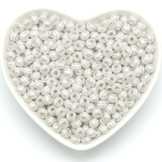 Clear white striped beads for jewelry making crafts